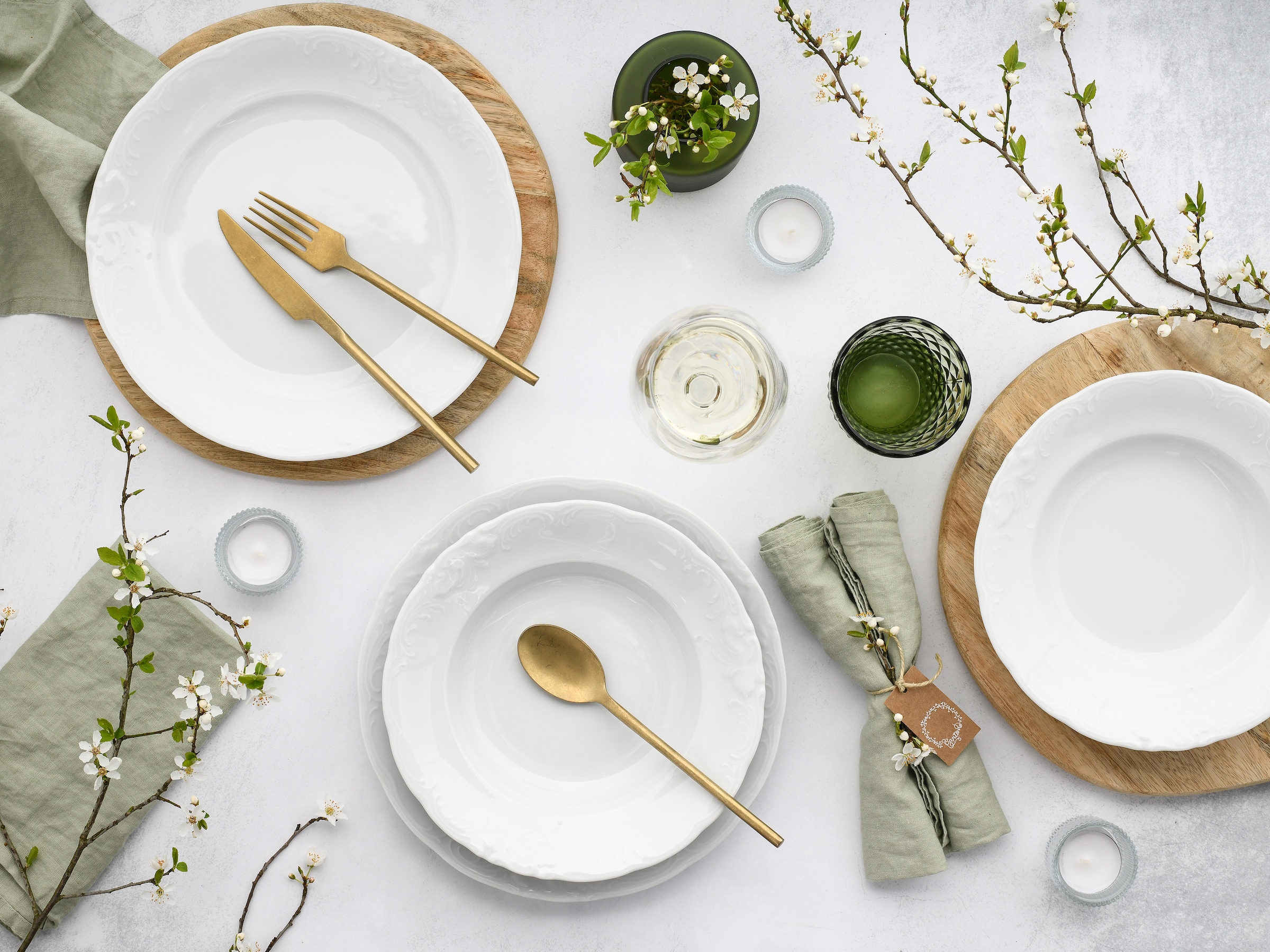 CreaTable Tafelservice »Frederike Weiss, Service 12-tlg.« Klassisch, Zeitlos