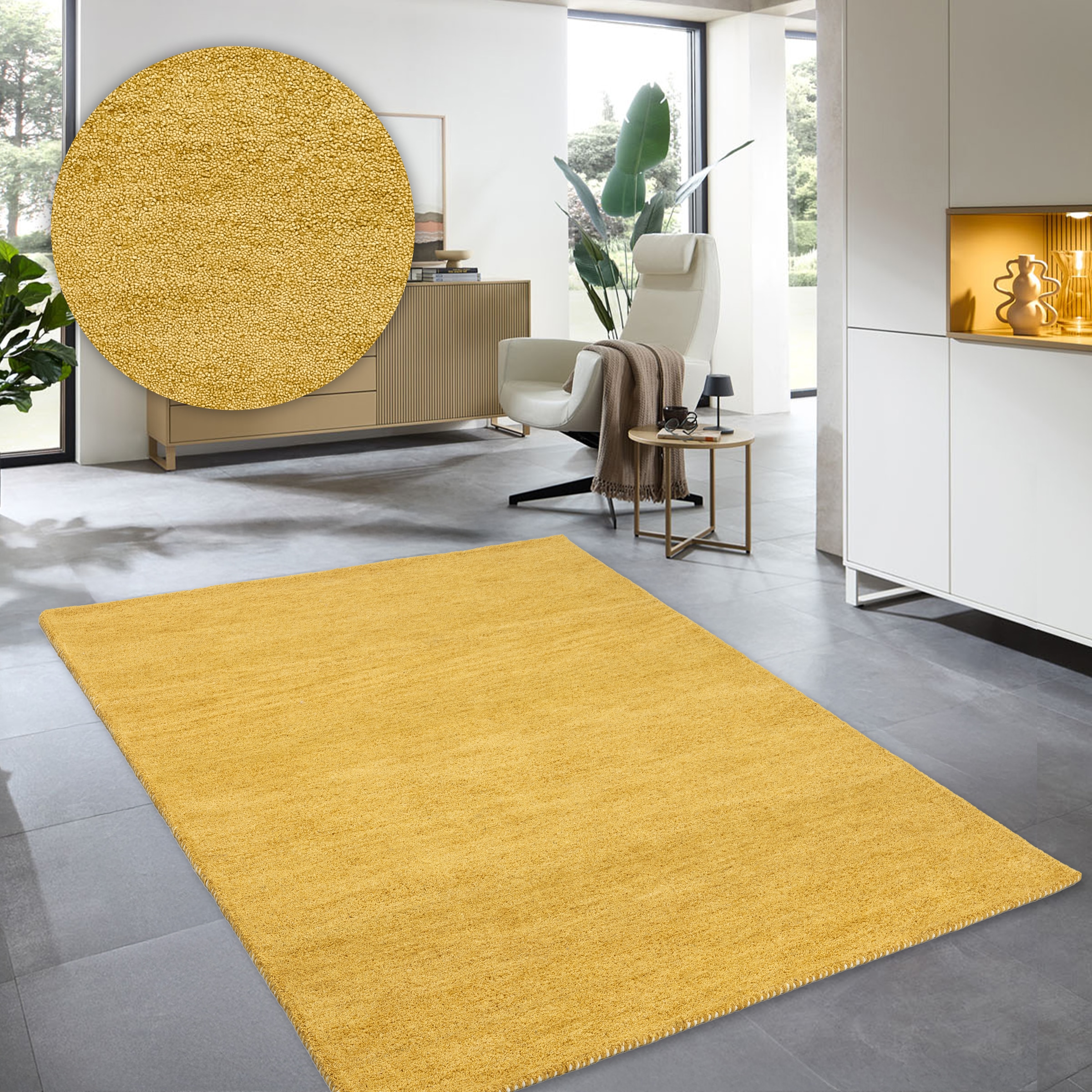 THEKO Wollteppich »Gabbeh Uni, Handgefertigt, meliert, auch als Läufer erhä günstig online kaufen