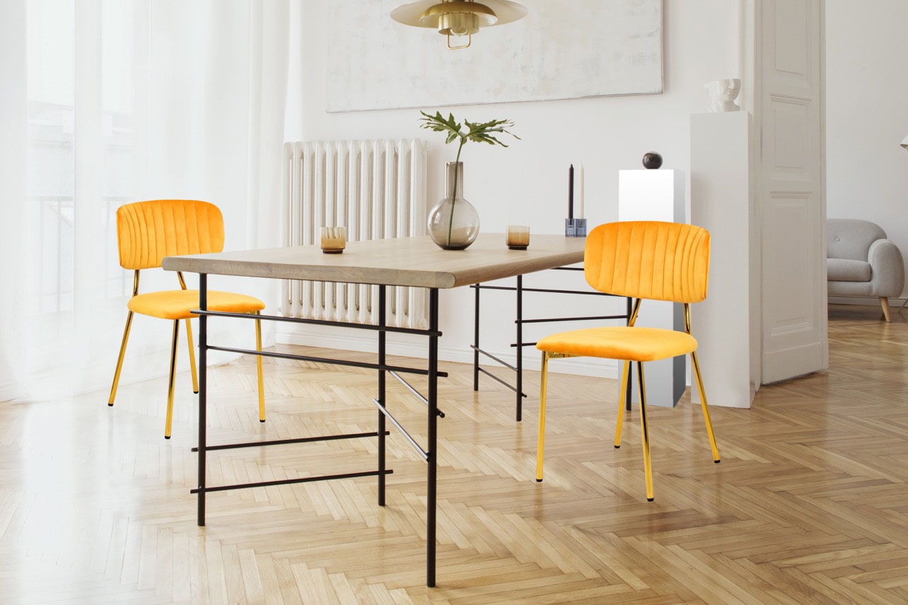 Kayoom Polsterstuhl »Stuhl Giselle 125 2er-Set, pflegeleichter Samtbezug«, günstig online kaufen