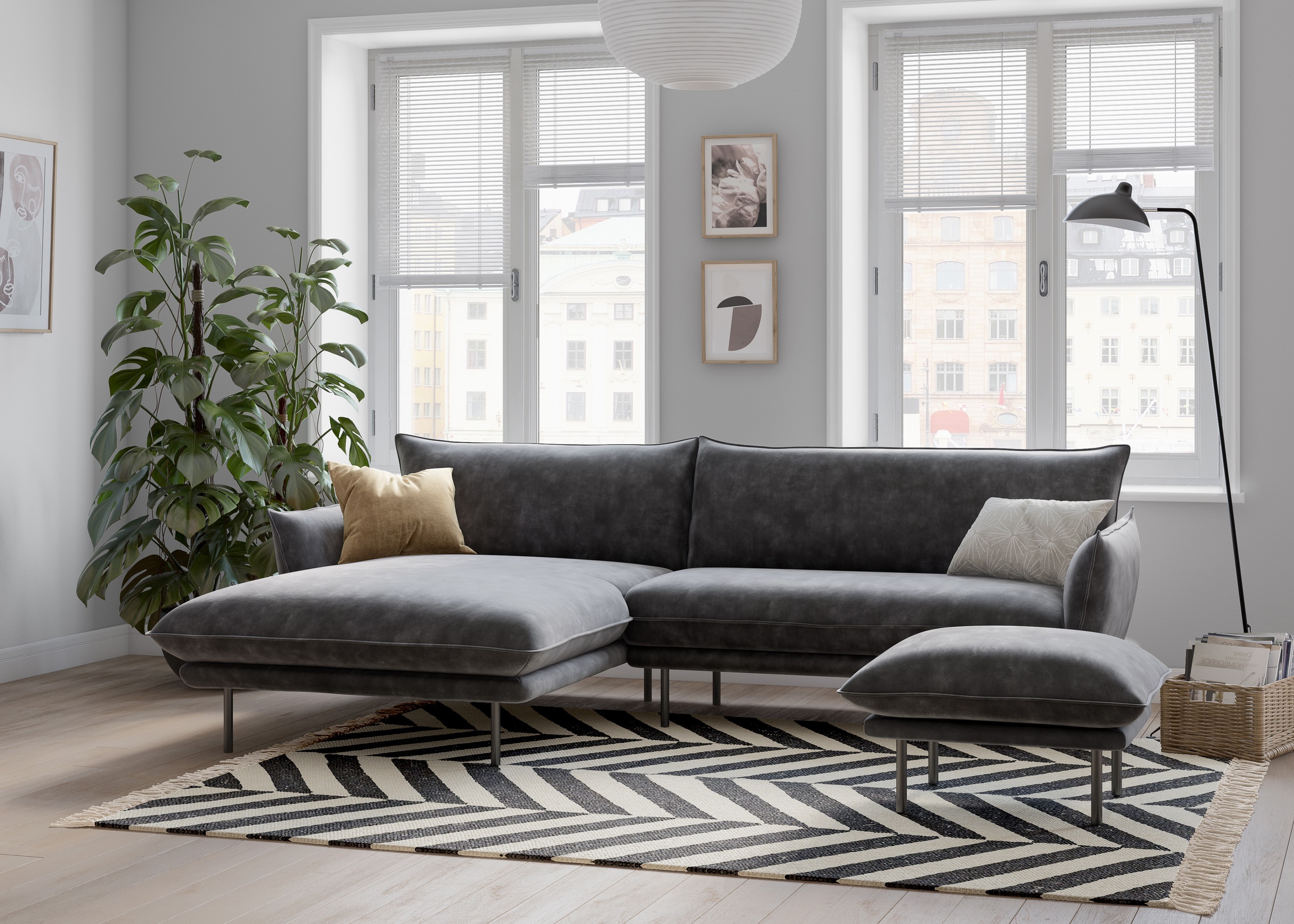 andas Polsterhocker »Stine«, Besonderes Design durch Kissenoptik und Keder, by Morten Georgsen