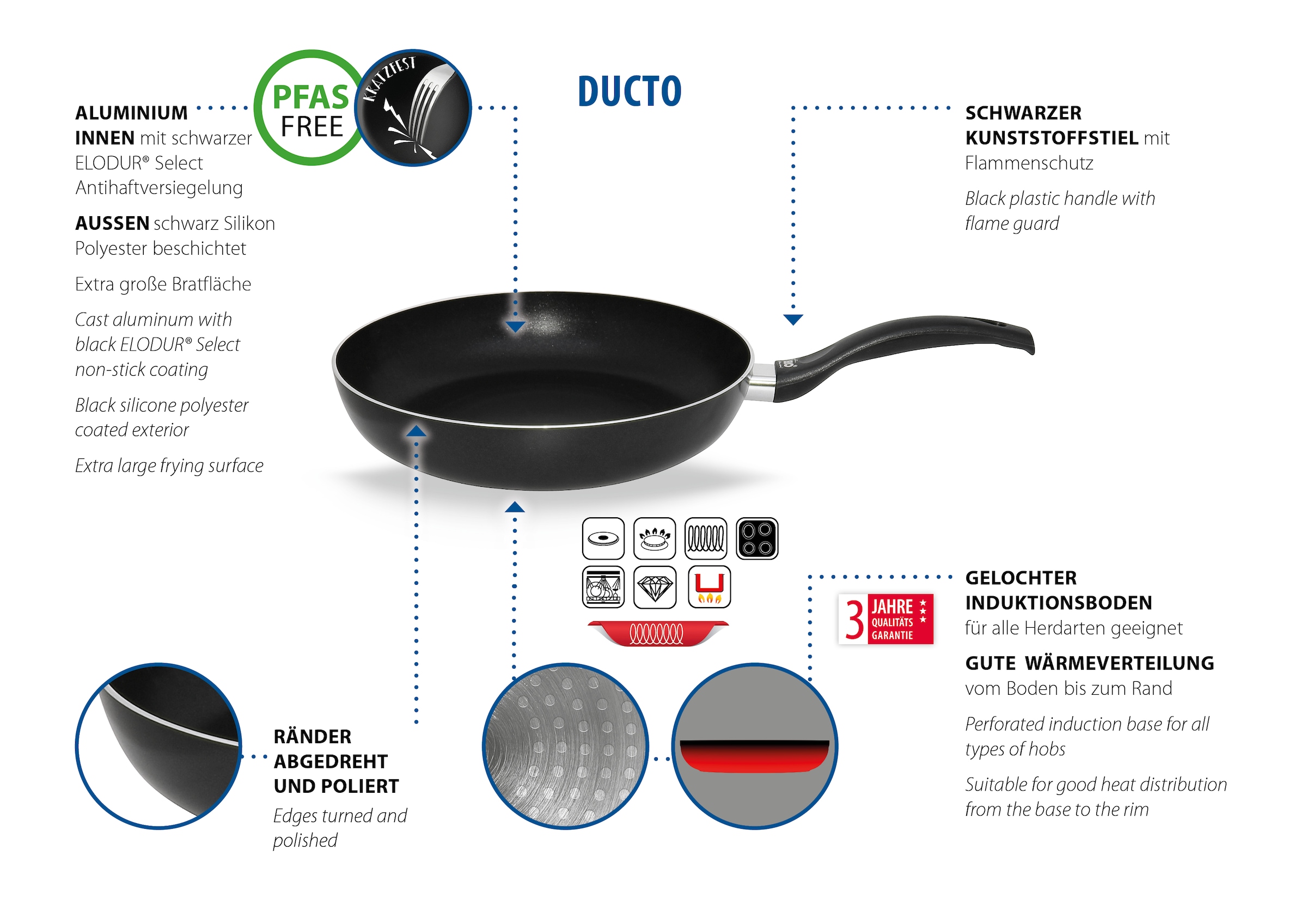 Elo Wok »Ducto Wok- und Pastapfanne«, Aluminium, (1 tlg.), Induktion