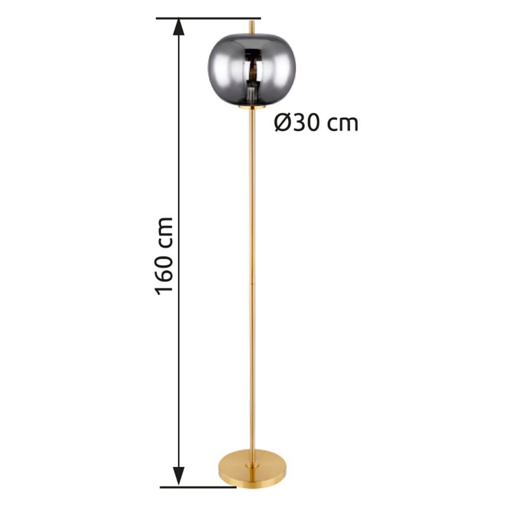 GLOBO LIGHTING Stehlampe »BLACKY I«, Leuchtmittel E27 | ohne Leuchtmittel, Hängelampe/Pendelleuchte/Glas/Höhe kürzbar/Esstisch