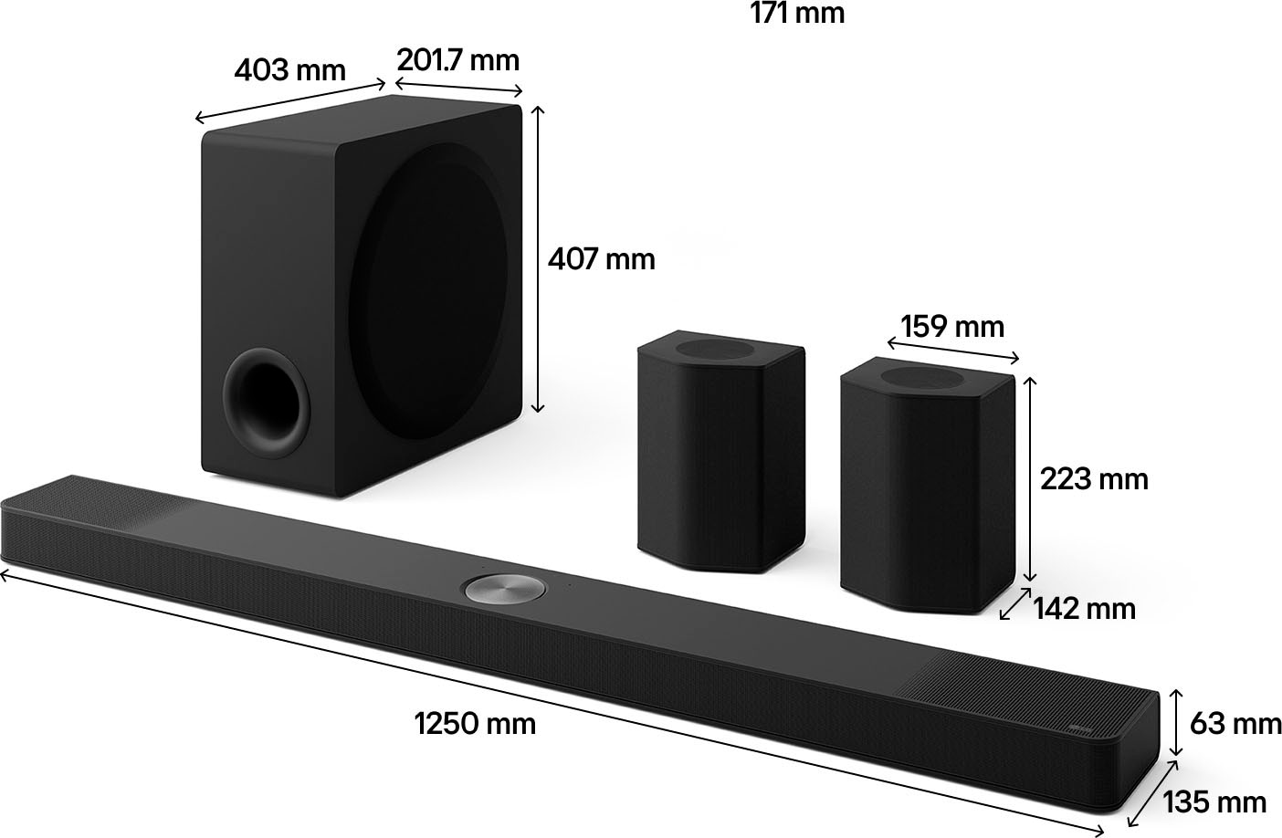 LG Soundbar »DS95AR« 9.1.5 (Bluetooth | WLAN (WiFi) Alexa-Sprachsteuerung | App-Steuerung | Bassregelung | Google Assistant | Lautstärkeregelung | Nacht Modus | Pairing 810 W)