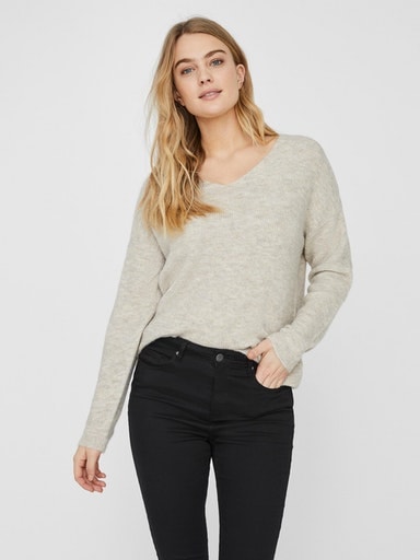Vero Moda »VMCREWLEFILE LS V-NECK BLOUSE NOOS«