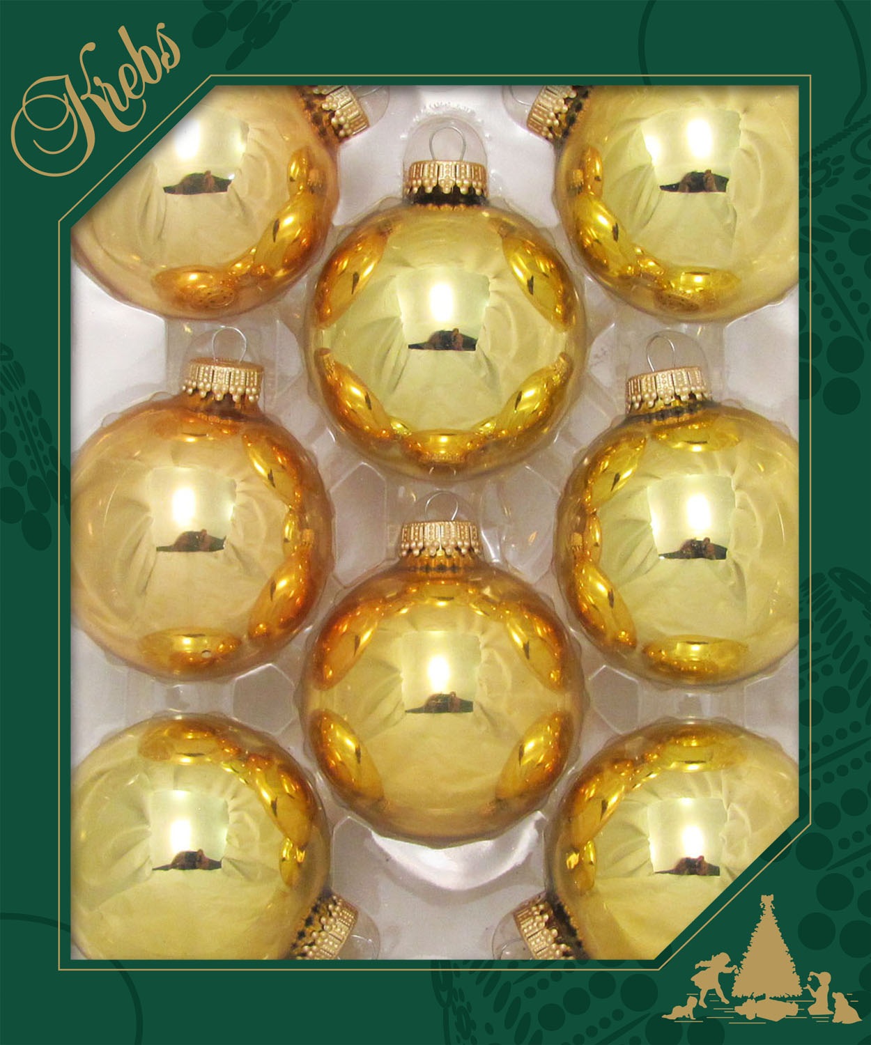 Krebs Glas Lauscha Weihnachtsbaumkugel »CBK70132, Weihnachtsdeko, Christbaumschmuck, Christbaumkugeln Glas«, (Set, 8 St.), aus Glas