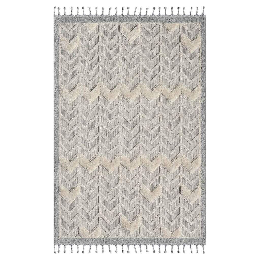Carpet City Hochflor-Teppich »VALENCIA 920«, rechteckig, 20 mm Höhe, Läufer, Boho-Stil, Hochtief-Muster/ 3D-Effekt, mit Fransen