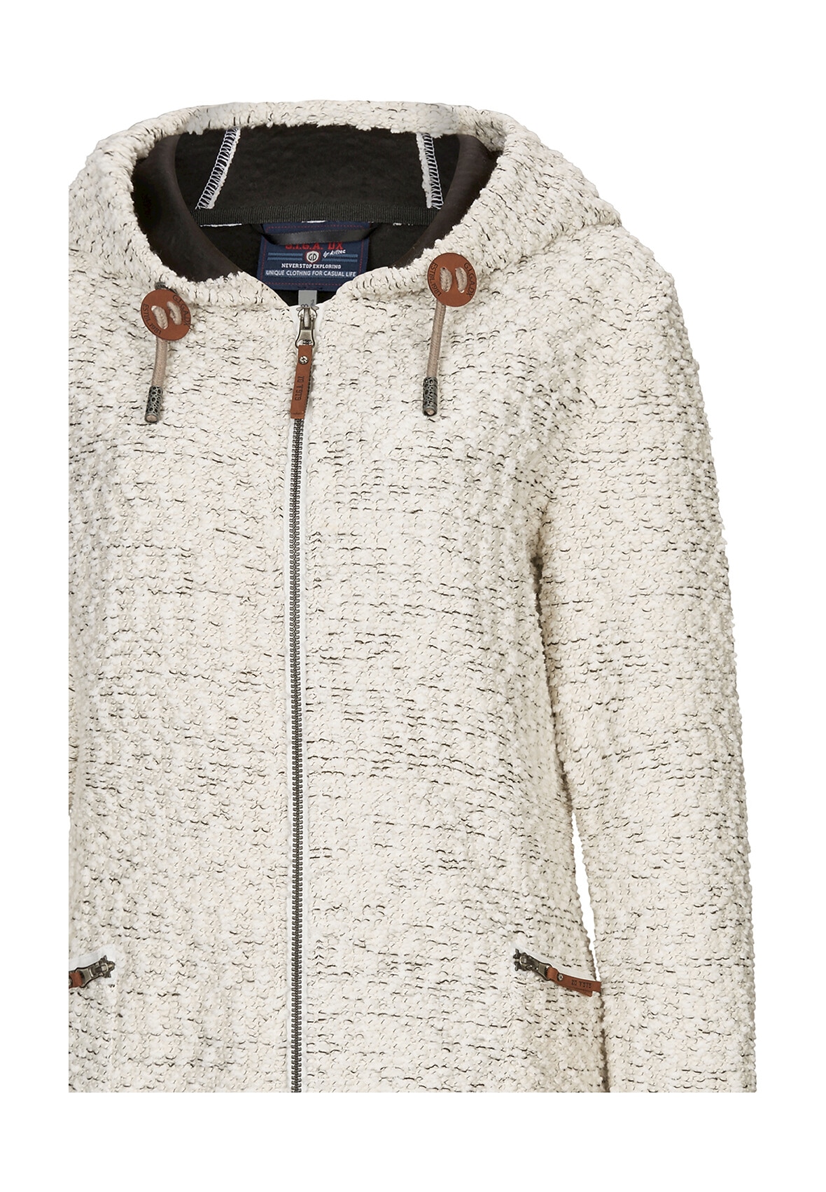 G.I.G.A. DX by killtec Fleecejacke »Roshana« Wärmender Strickparka mit Kapuze, 2-Wege-Reißverschluss, Taschen