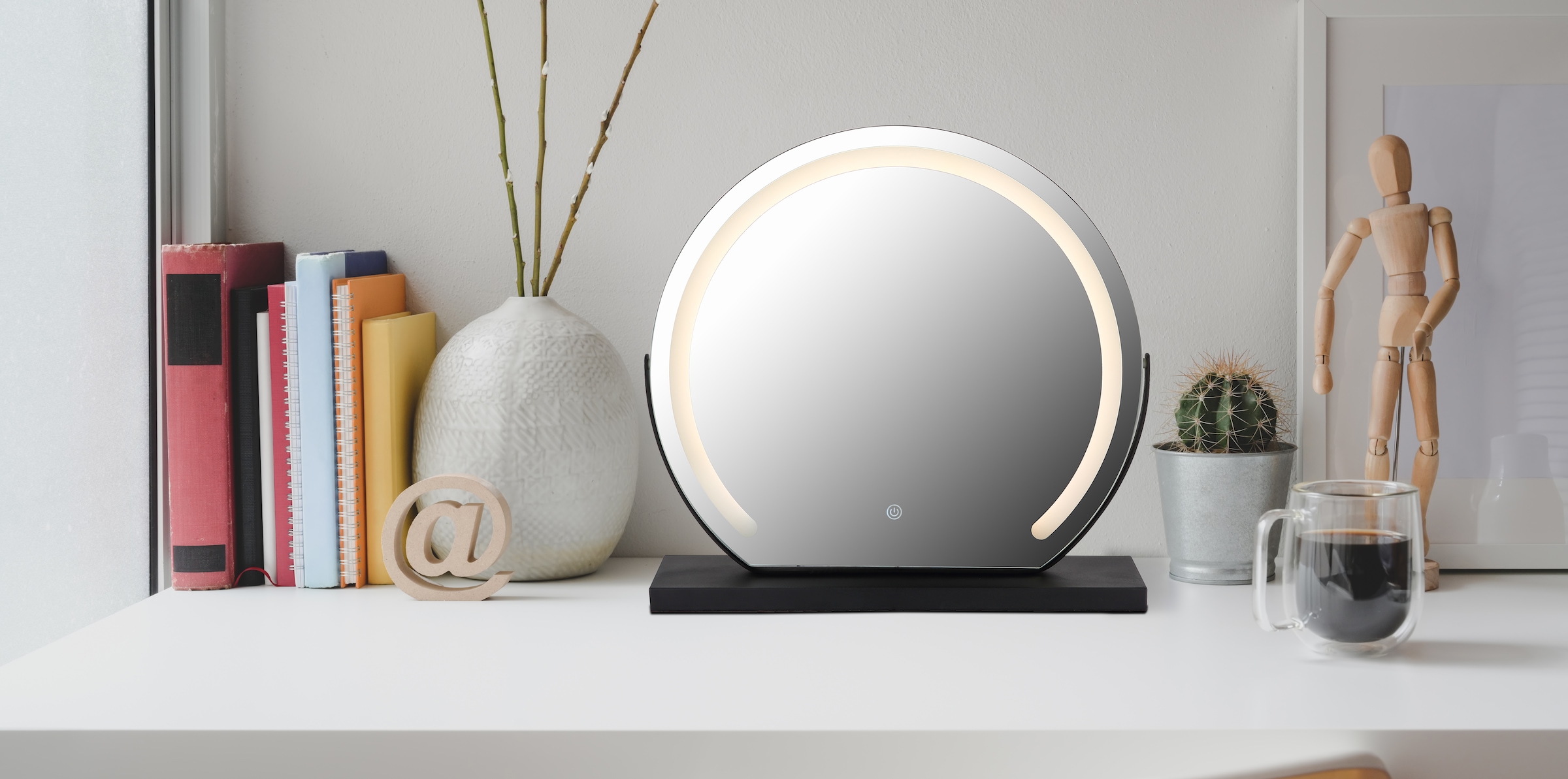 GLOBO LIGHTING LED Spiegelleuchte »RIVAS«, Leuchtmittel LED-Modul | LED fest integriert, Spiegel/Touch Ein/Aus/IP44/Touchdimmer/ LxBxH: 520x120x485mm