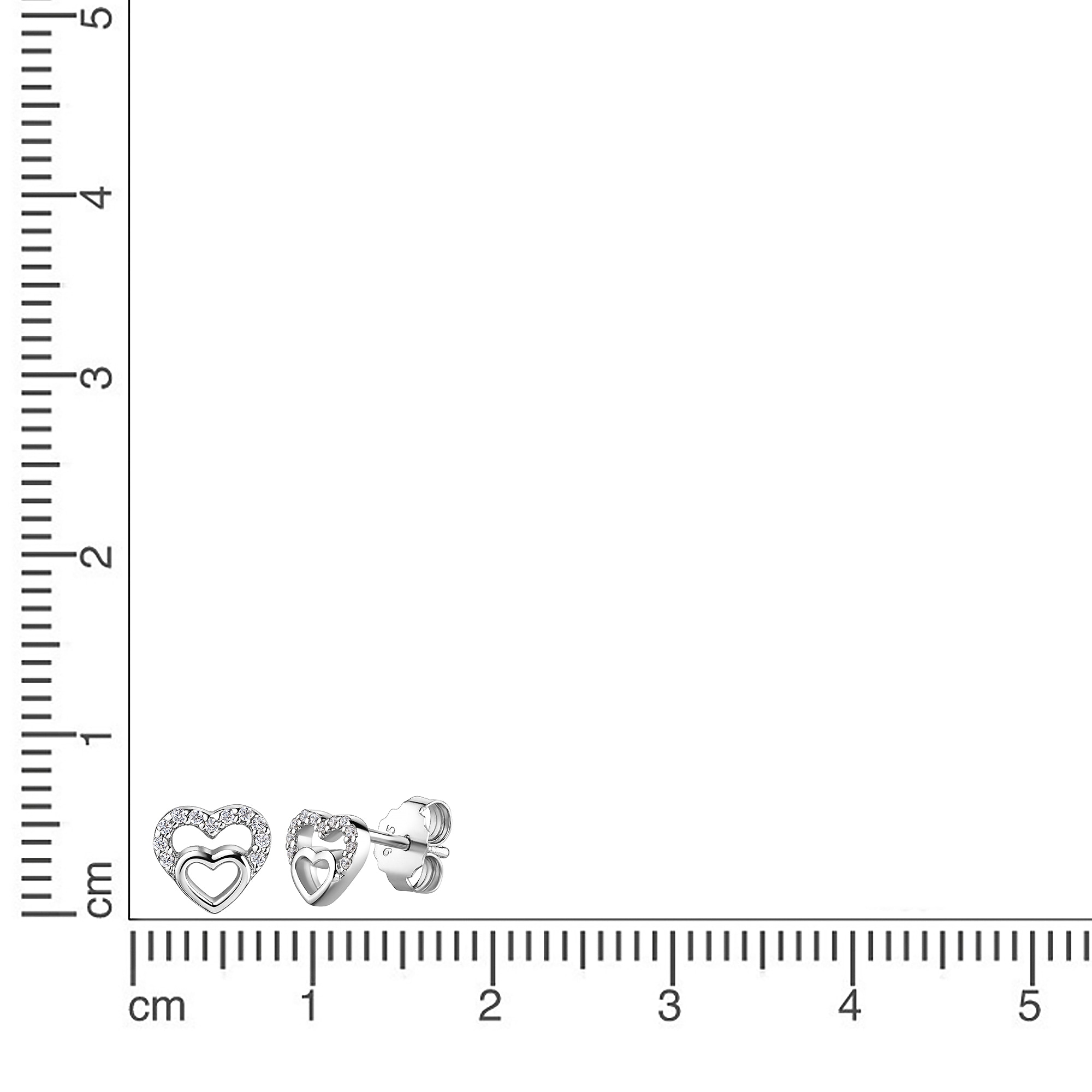 Zeeme Paar Ohrstecker »925/- Sterling Silber Zirkonia weiß«