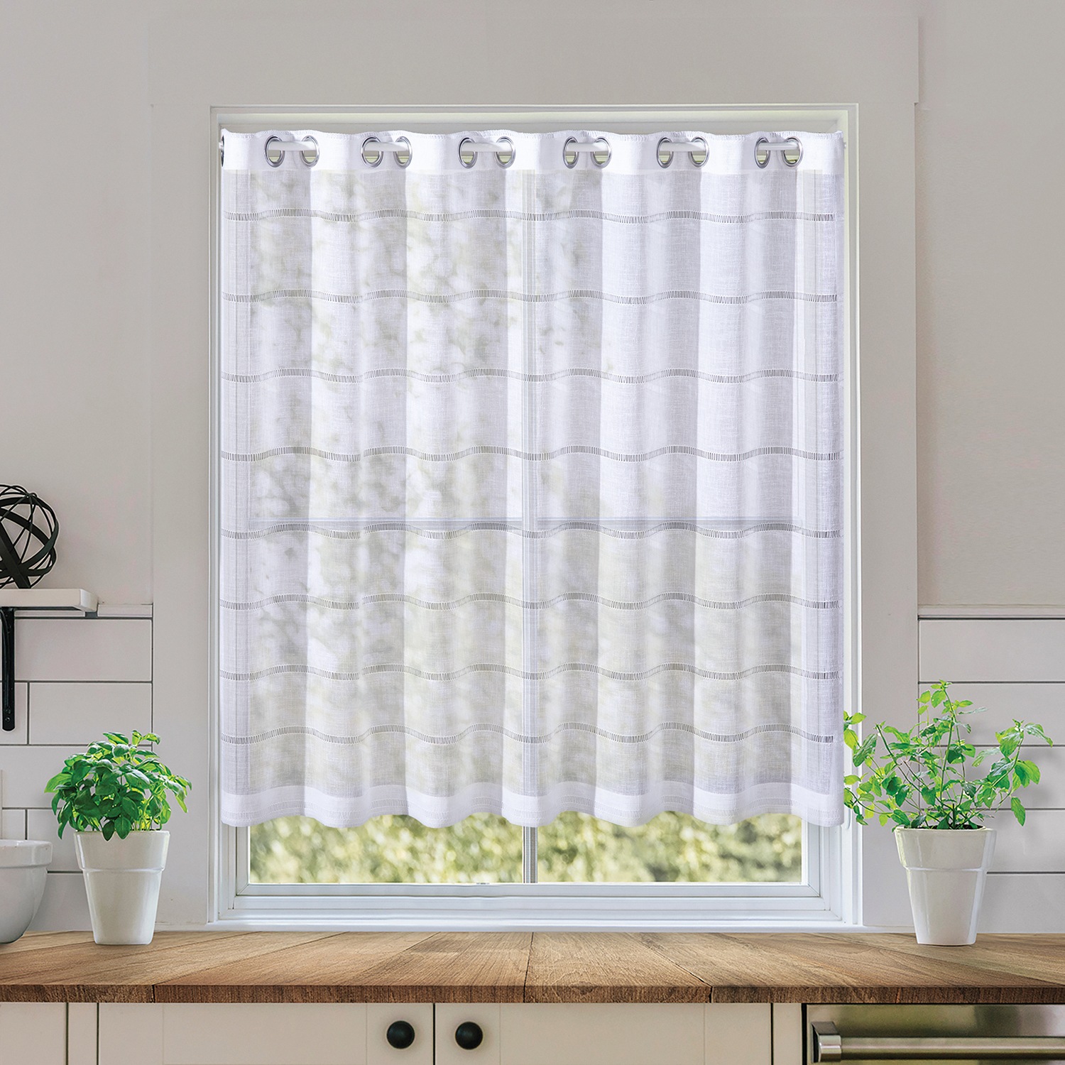 Gerster Scheibengardine »Olga« Ösen 1 Stk. tlg. Halbtransparente Scheibenga günstig online kaufen