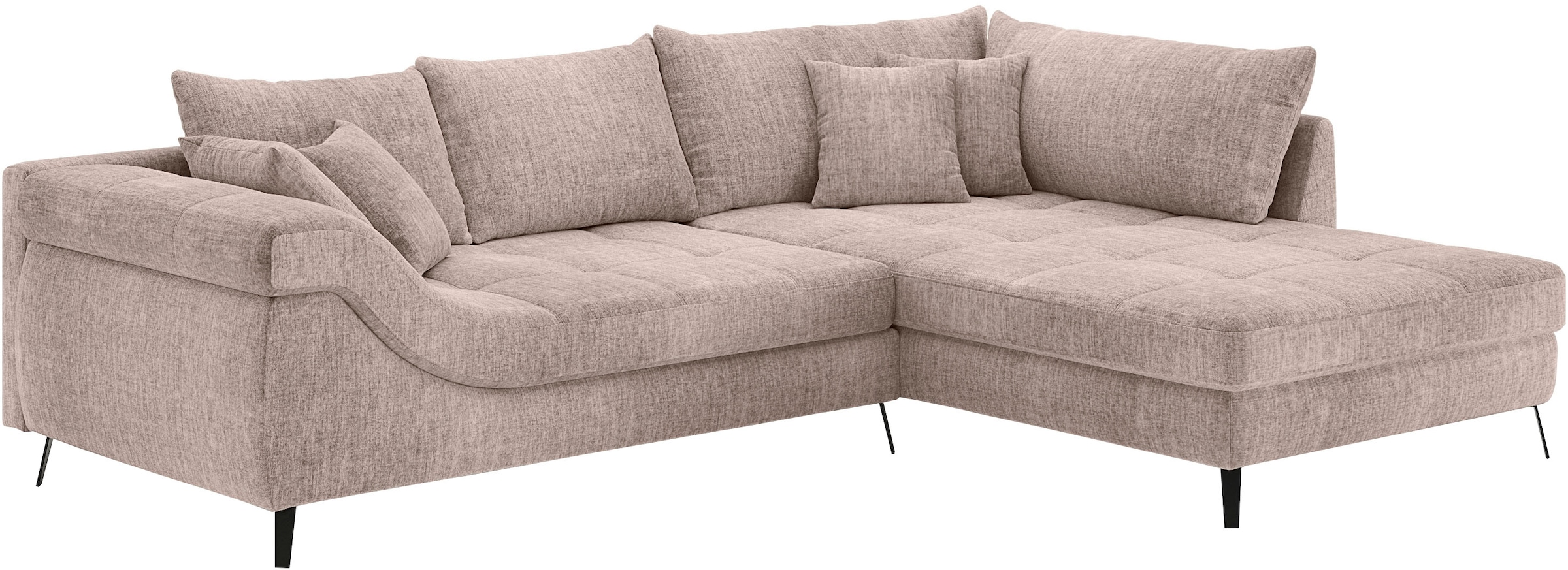 Mr. Couch Ecksofa »Portofino L-Form«, 4 Bezugsqualitäten, 13,5 cm hohe Meta günstig online kaufen