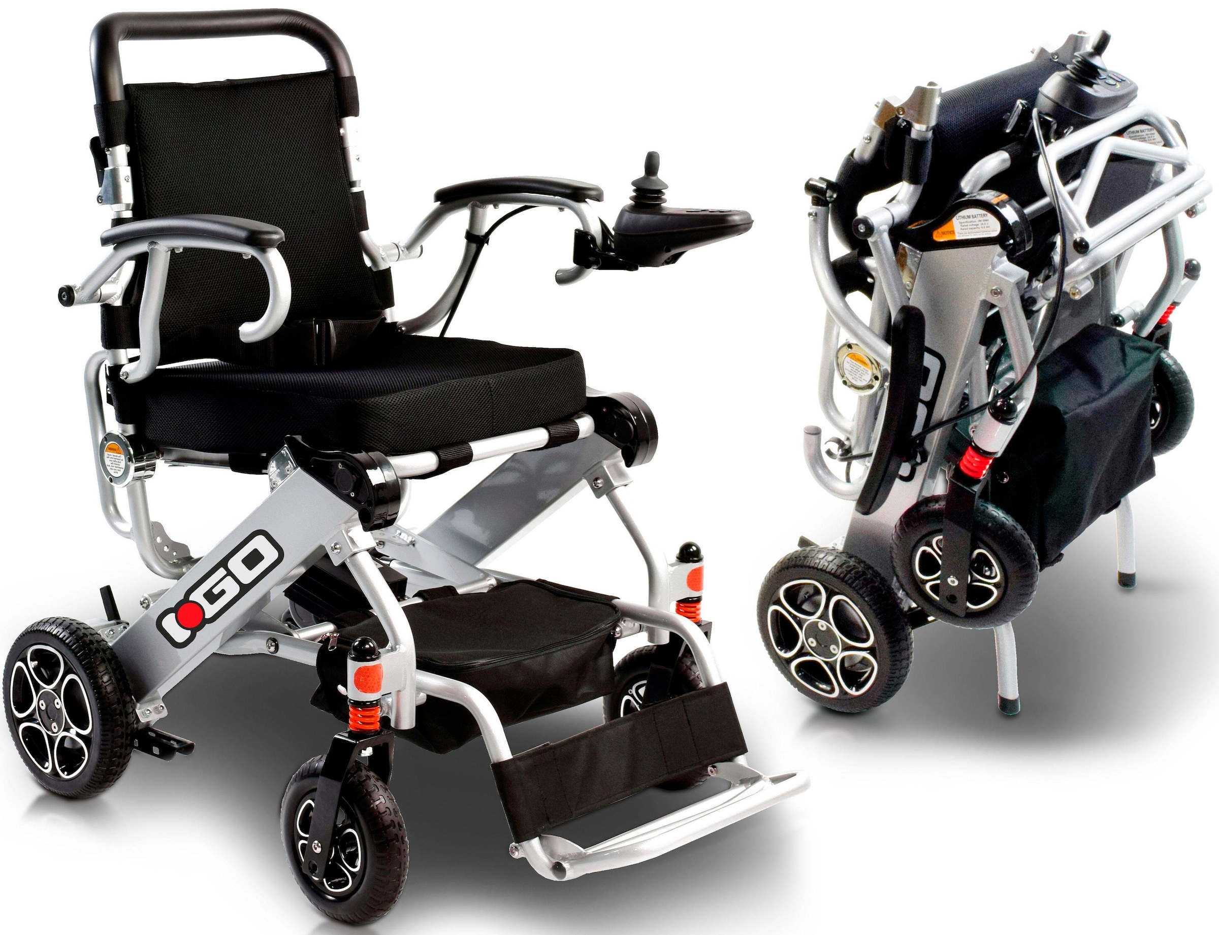 mobilis Elektrorollstuhl »M40 / I-Go, Leicht faltbar«, E-Motor 2 x 200 W, Fußbrett hochklappbar, Joystick Rechts oder Links