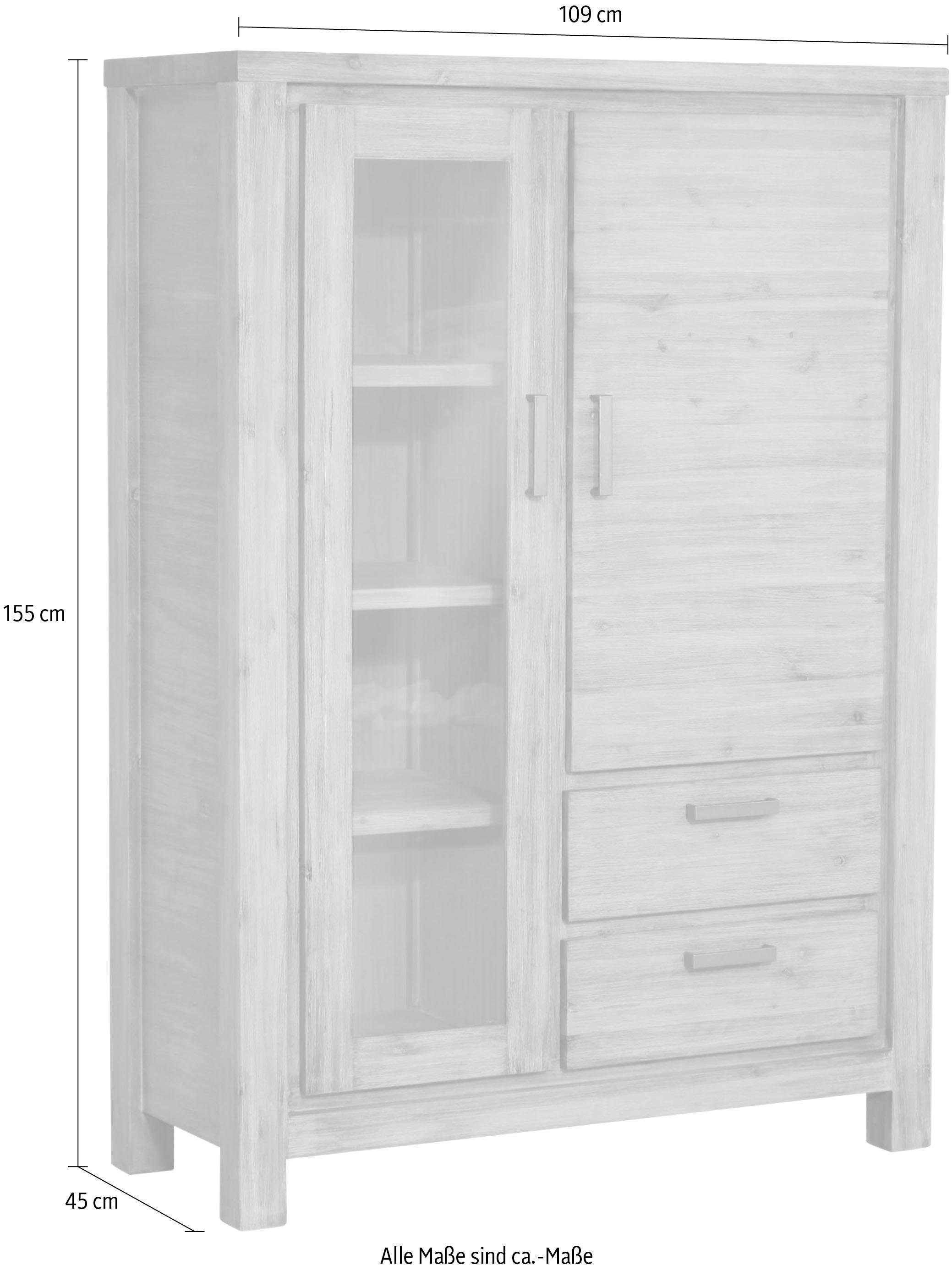 155 cm kaufen »Tunis«, Gutmann online Factory Vitrine Höhe