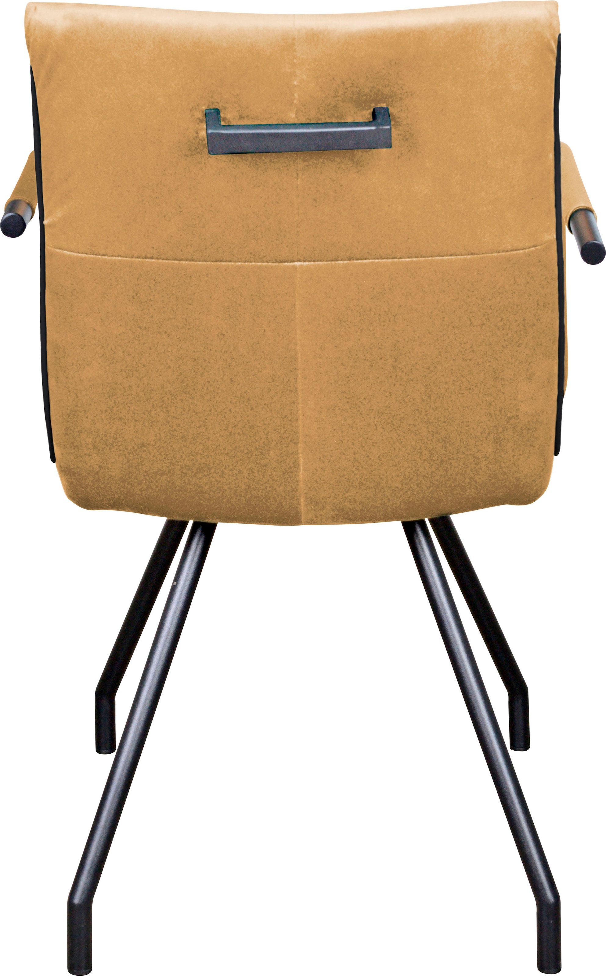 Kayoom Polsterstuhl »Stuhl Eaden 225 2er-Set, samtiger Stoffbezug, Paspel aus Kunstleder«, (Set), 2 St., stilvoll, pflegeleicht, zeitgemäße Farbgebung, samtiger Stoffbezug