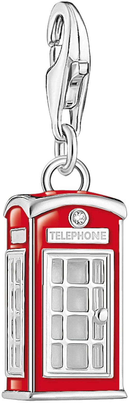 Thomas Sabo Charm-Einhänger »rotes London Telefonhäuschen« Mit Zirkonia (synth.)