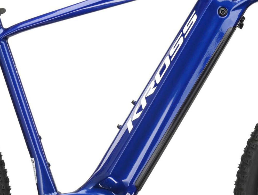 Kross E-Bike »E-MTB Hexagon Boost 5.0 29 Zoll blau«, 9 Gang, microSHIFT, ADVENT M6195, Mittelmotor 250 W, Pedelec, Elektrofahrrad für Damen und Herren