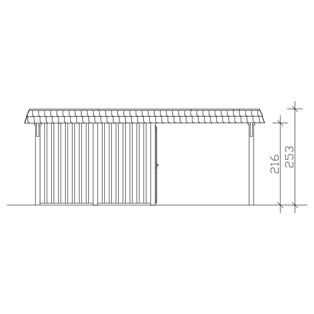 Skanholz Doppelcarport »Wendland«, Leimholz-Nordisches Fichtenholz, 550 cm, dunkelgrau