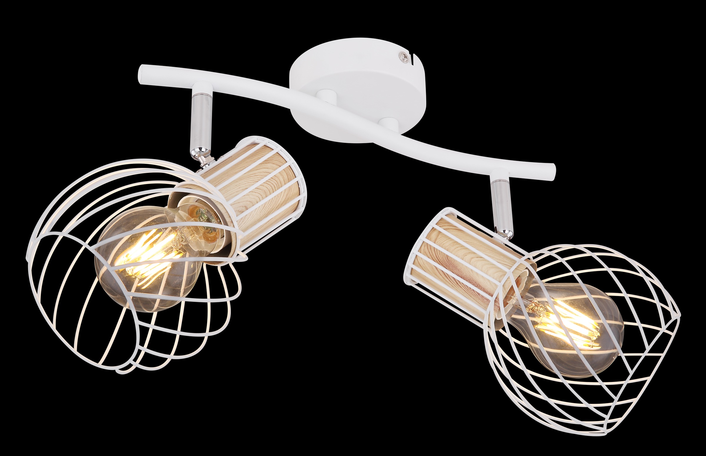 GLOBO LIGHTING Deckenstrahler »LUISE«, Leuchtmittel E27 | ohne Leuchtmittel, Deckenstrahler/weiß/holzoptik/Flur/Wohnzimmer
