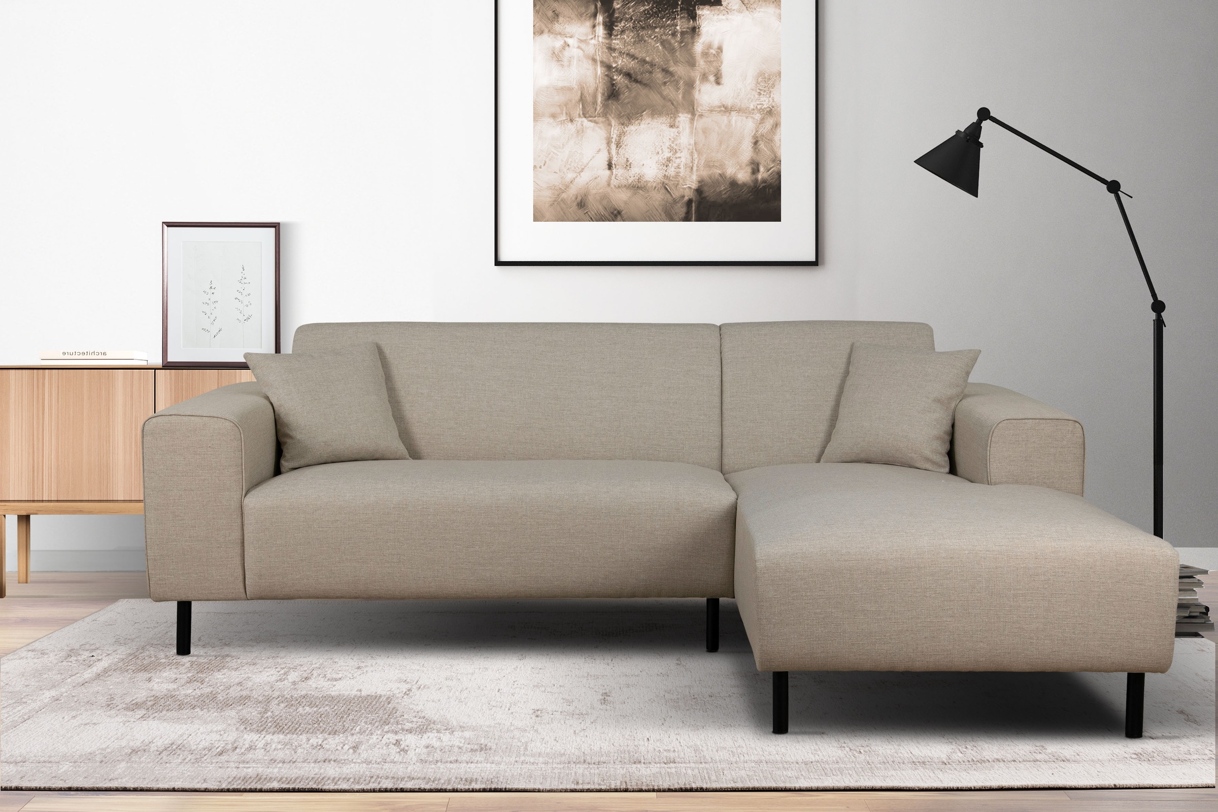 Home affaire Ecksofa "ARROS L-Form mit Wellenunterfederung, Maße B/T/H: 235 günstig online kaufen