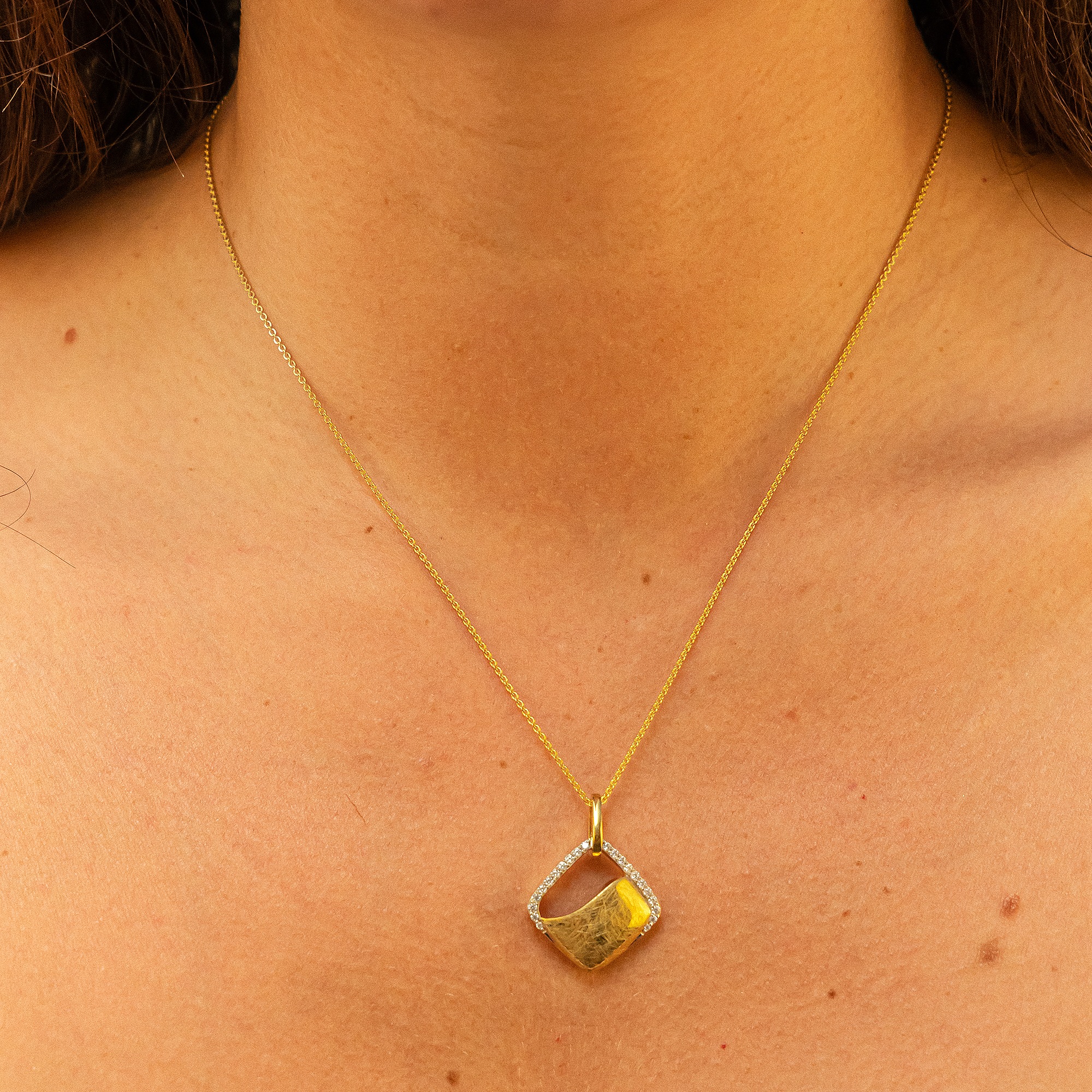 4. Bild von Fascination by Ellen K. Kette mit Anhänger »585 Gold glanz/matt mit Zirkonia weiß«