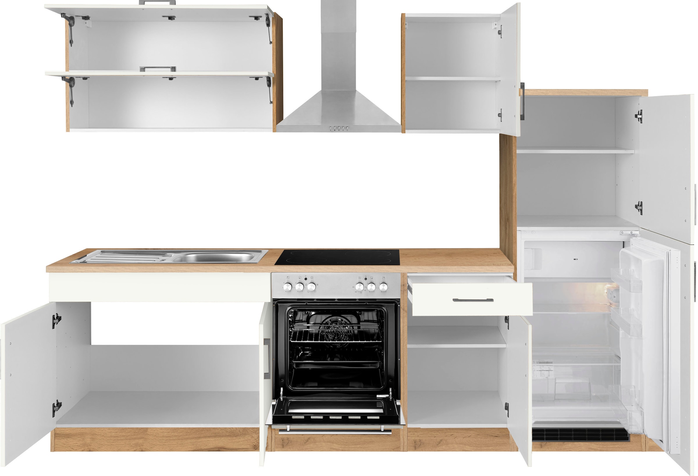 KOCHSTATION Küchenzeile »KS-Colmar«, mit E-Geräten, Breite 270 cm
