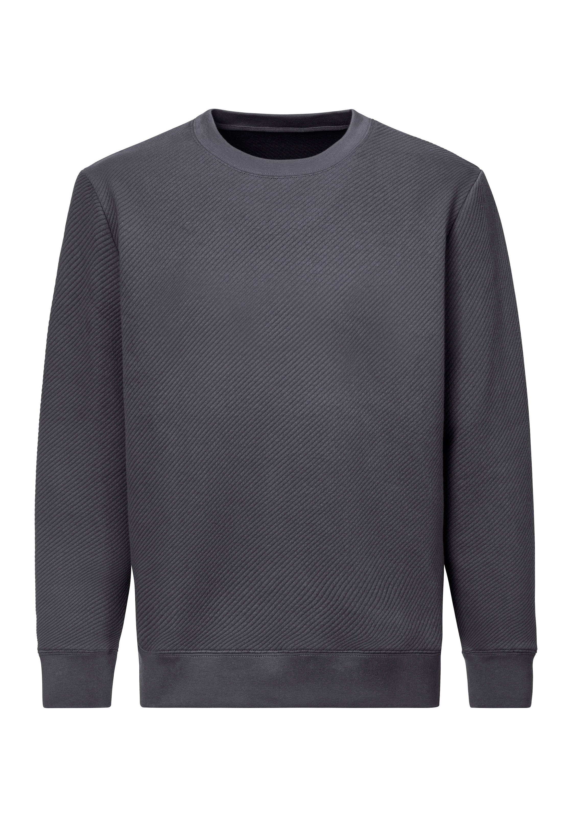 John Devin Sweatshirt, Langarm, Pullover mit Struktur, Rundhals, Baumwollmischung