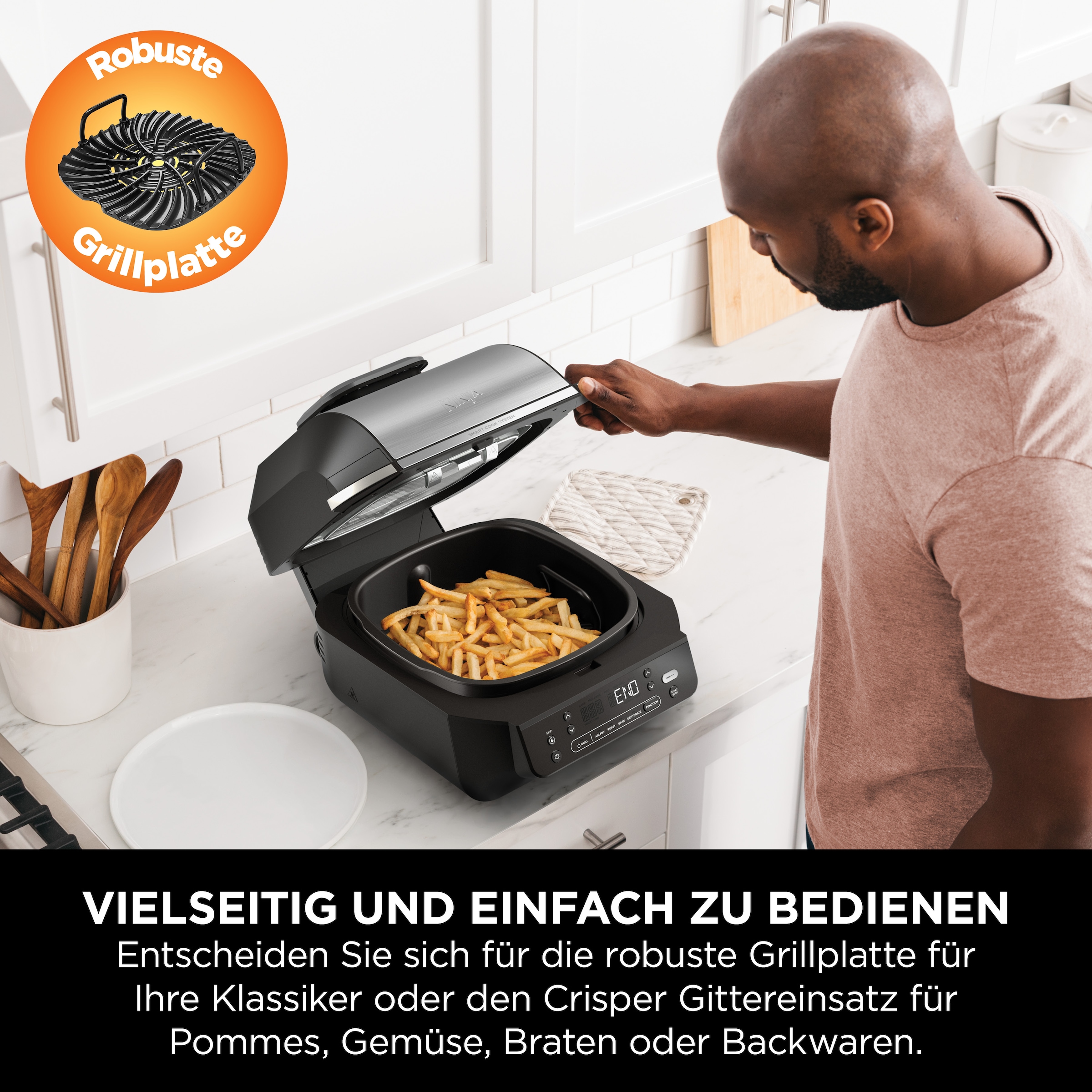 NINJA Tischgrill »EG351EU«, 1760 W, 5-in-1 Grill und Heißluftfritteuse