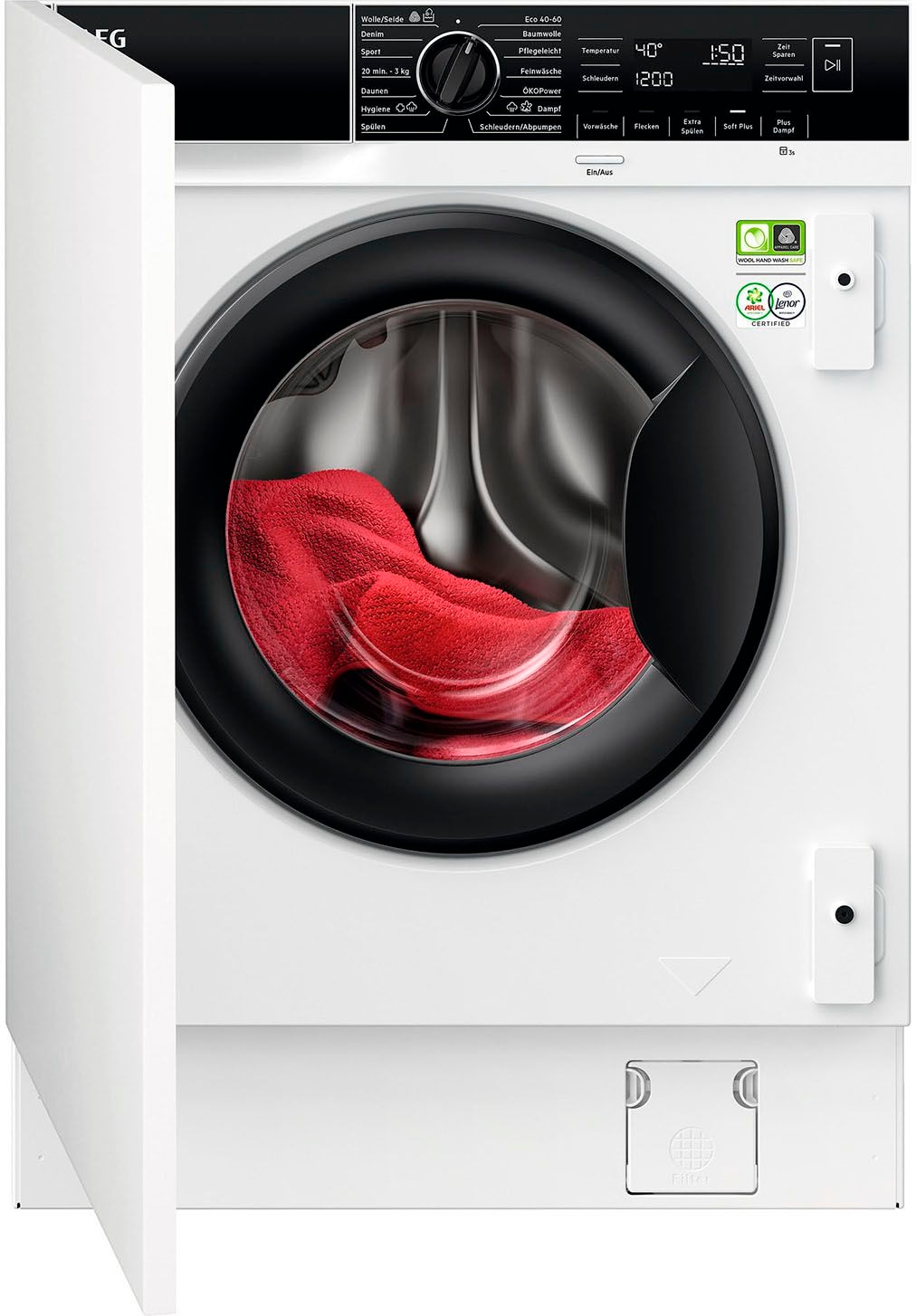 AEG Einbauwaschmaschine 8000 »LR8BI7480«, 8 kg, 1400 U/min, PowerCare-Techn günstig online kaufen