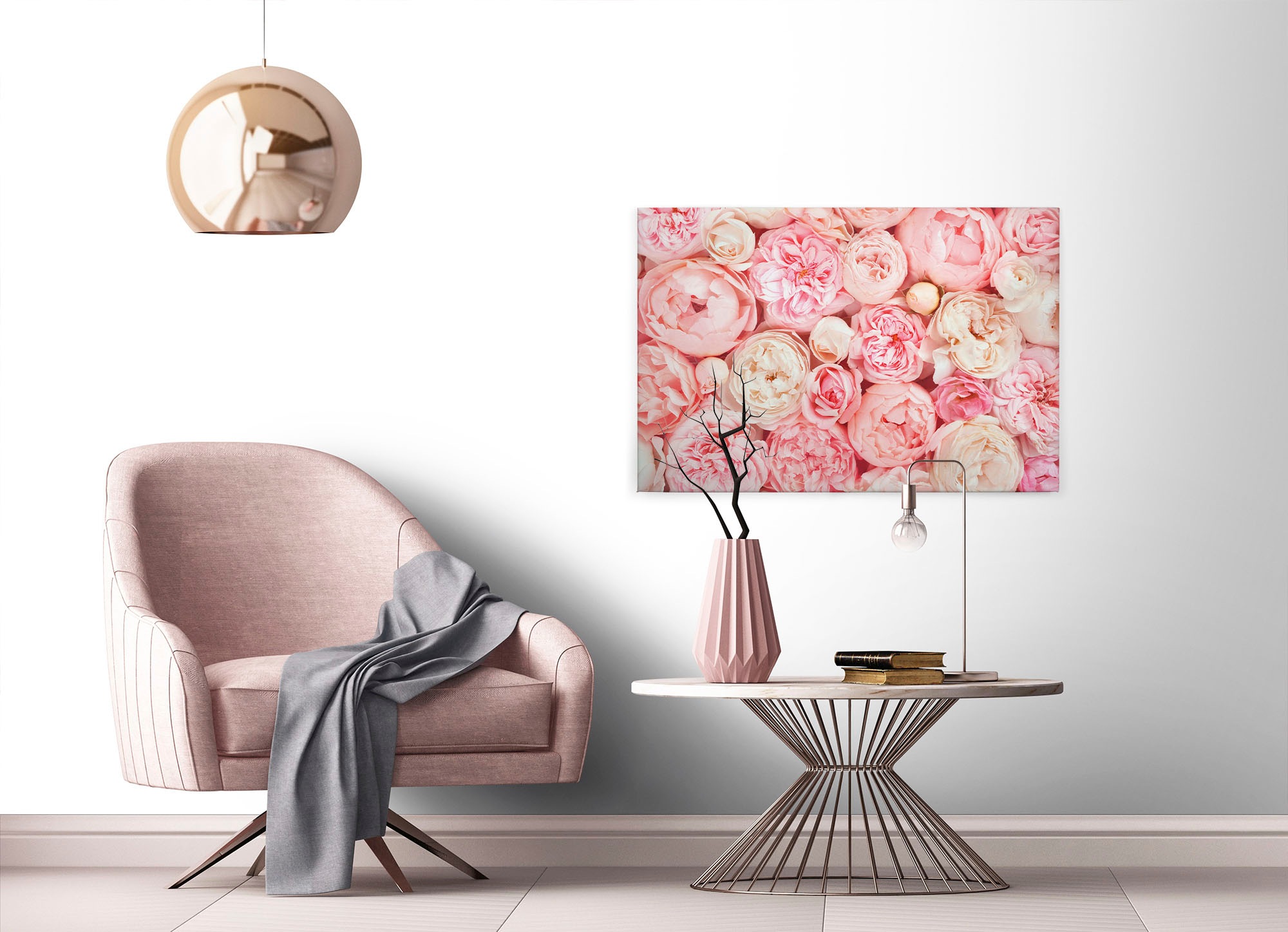 A.S. Création Leinwandbild »Roses«, Kunst-Blumen-Kinder, (1 St.), Romantische Rosen Rosenbild Keilrahmen Leinwand-Bild Wohnzimmer modern
