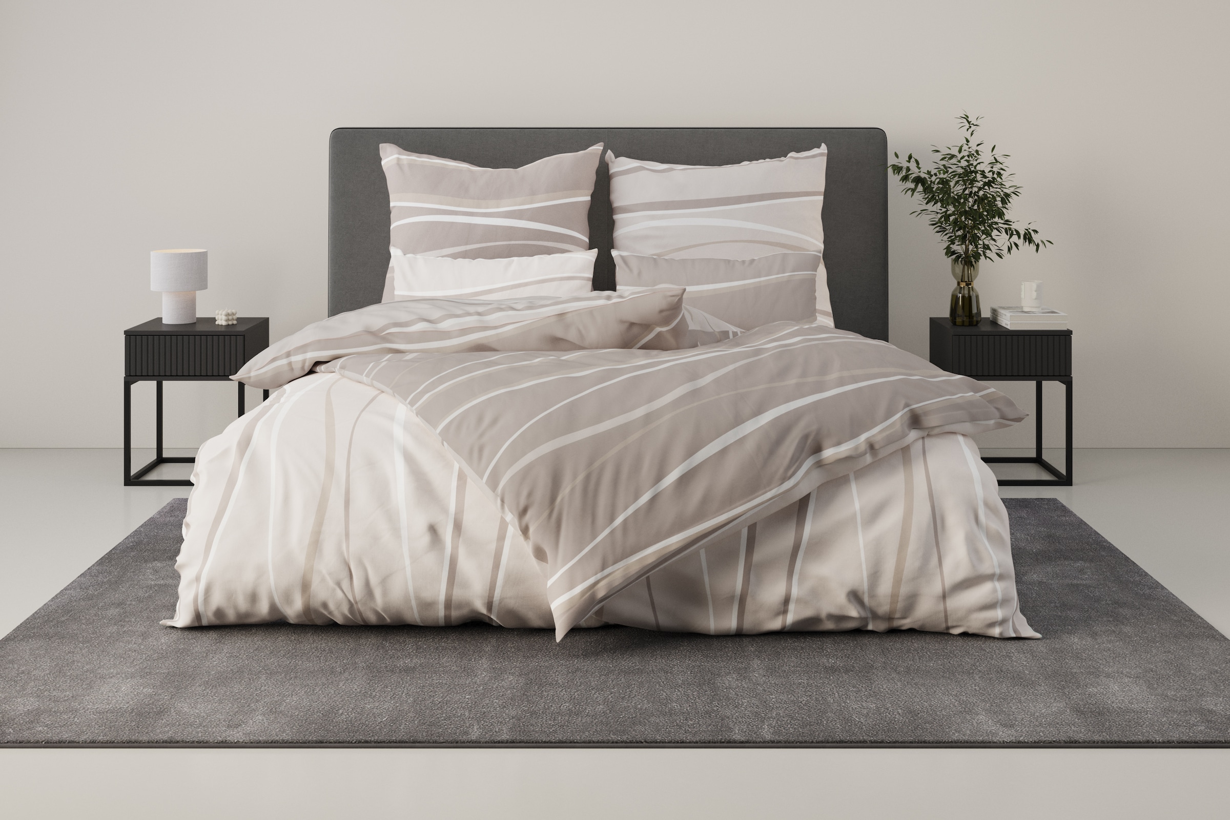 OTTO home Wendebettwäsche »Alvara« 2 Stk. tlg. in Gr. 135x200 oder 155x220 cm, 100% Baumwolle, grafisches Motiv