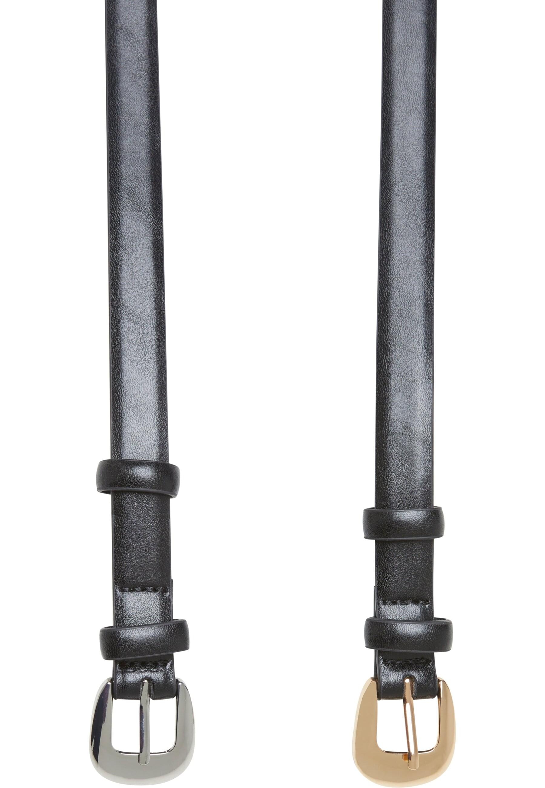 URBAN CLASSICS Synthetikgürtel »Urban Classics Chunky Buckle Slim Belt 2-Pack«