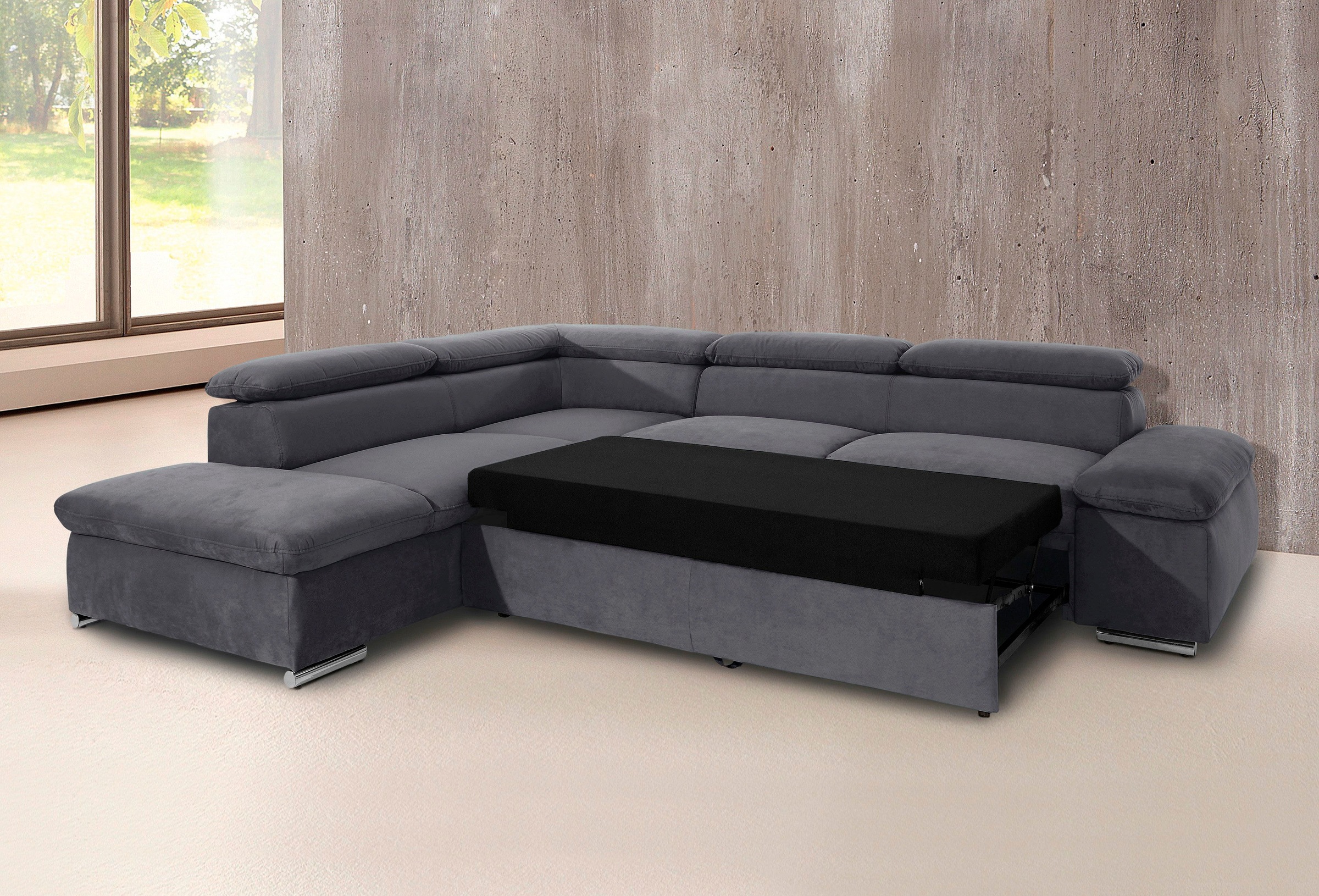 sit&more Ecksofa »Alcatraz L-Form«, wahlweise mit Bettfunktion