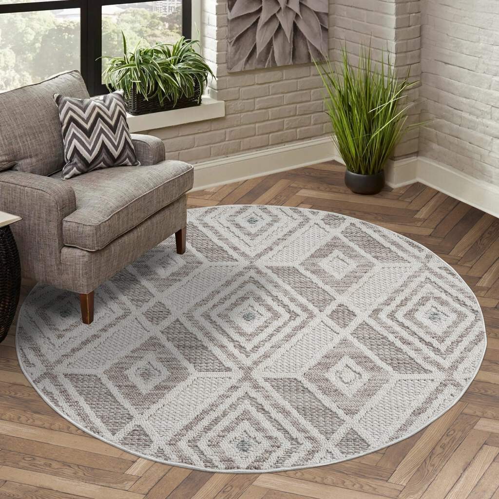Carpet City Teppich »LINDO 8875«, rund, 11 mm Höhe, Kurzflor, Hochtief-Must günstig online kaufen