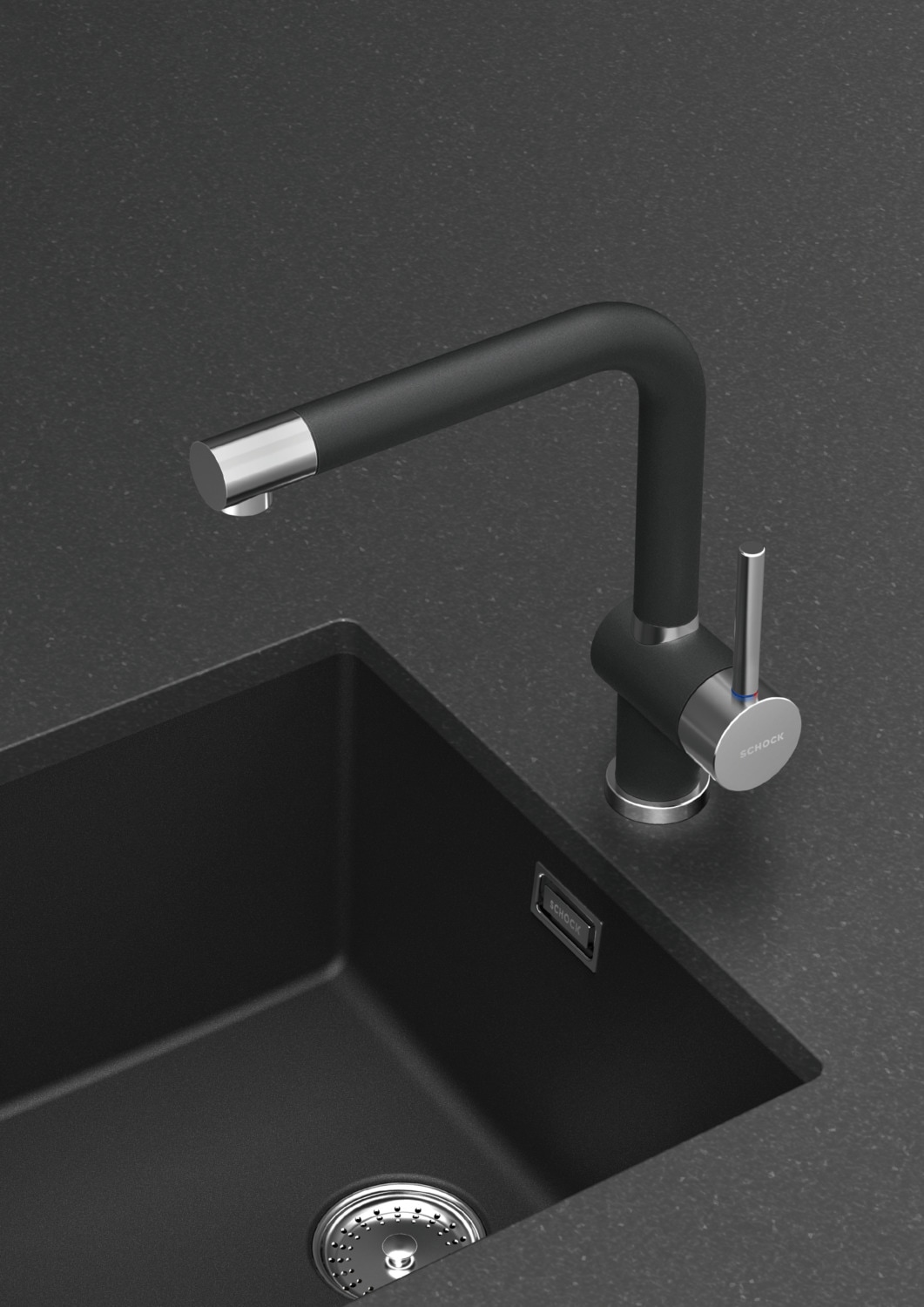 Schock Küchenarmatur »Piega« Hochdruck, Festauslauf, Temperaturbegrenzer, Schwenkbereich 360°