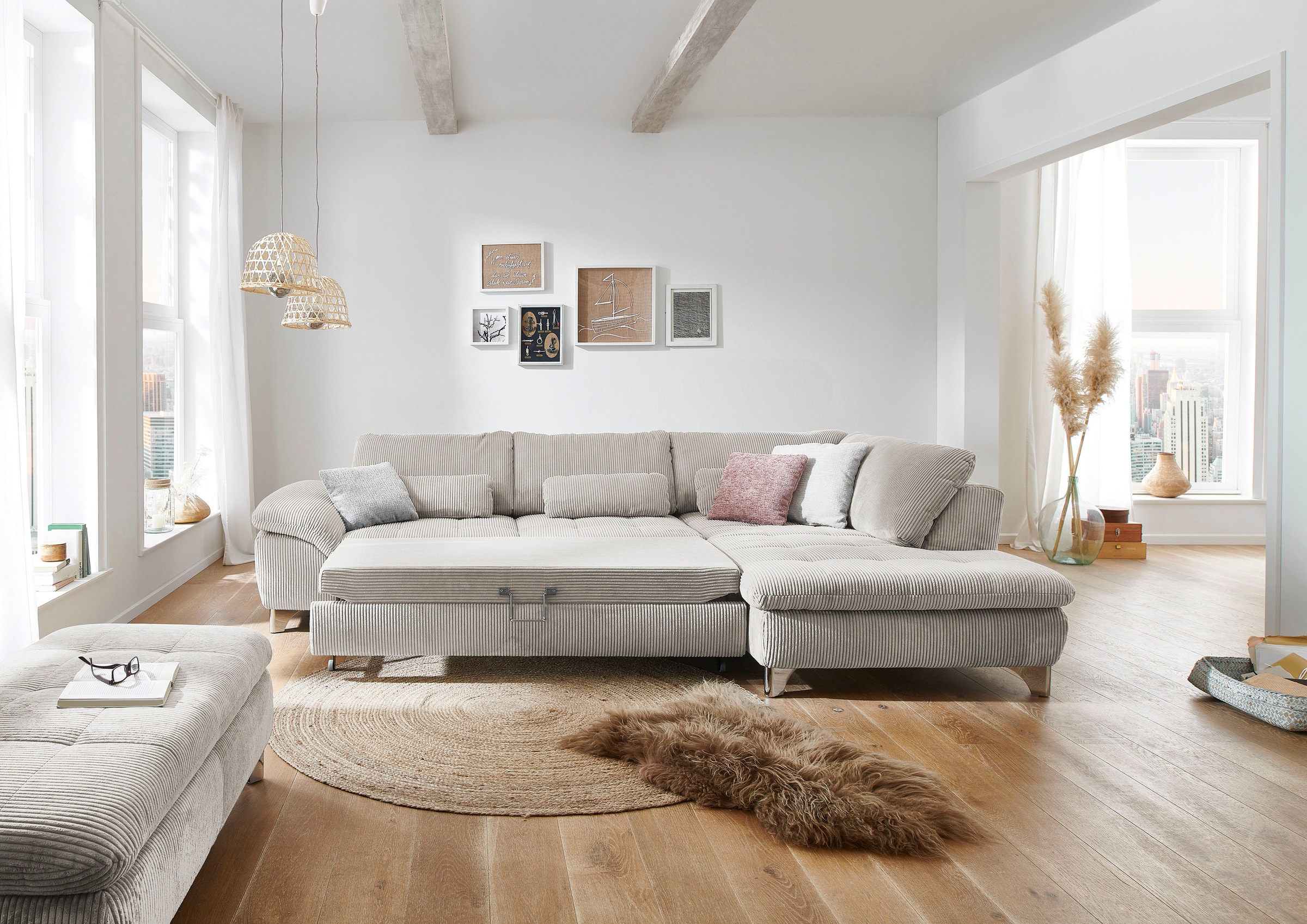 Die PlanBar Ecksofa »MP-IN14007 L-Form« wahlweise mit Bettfunktion und vers günstig online kaufen