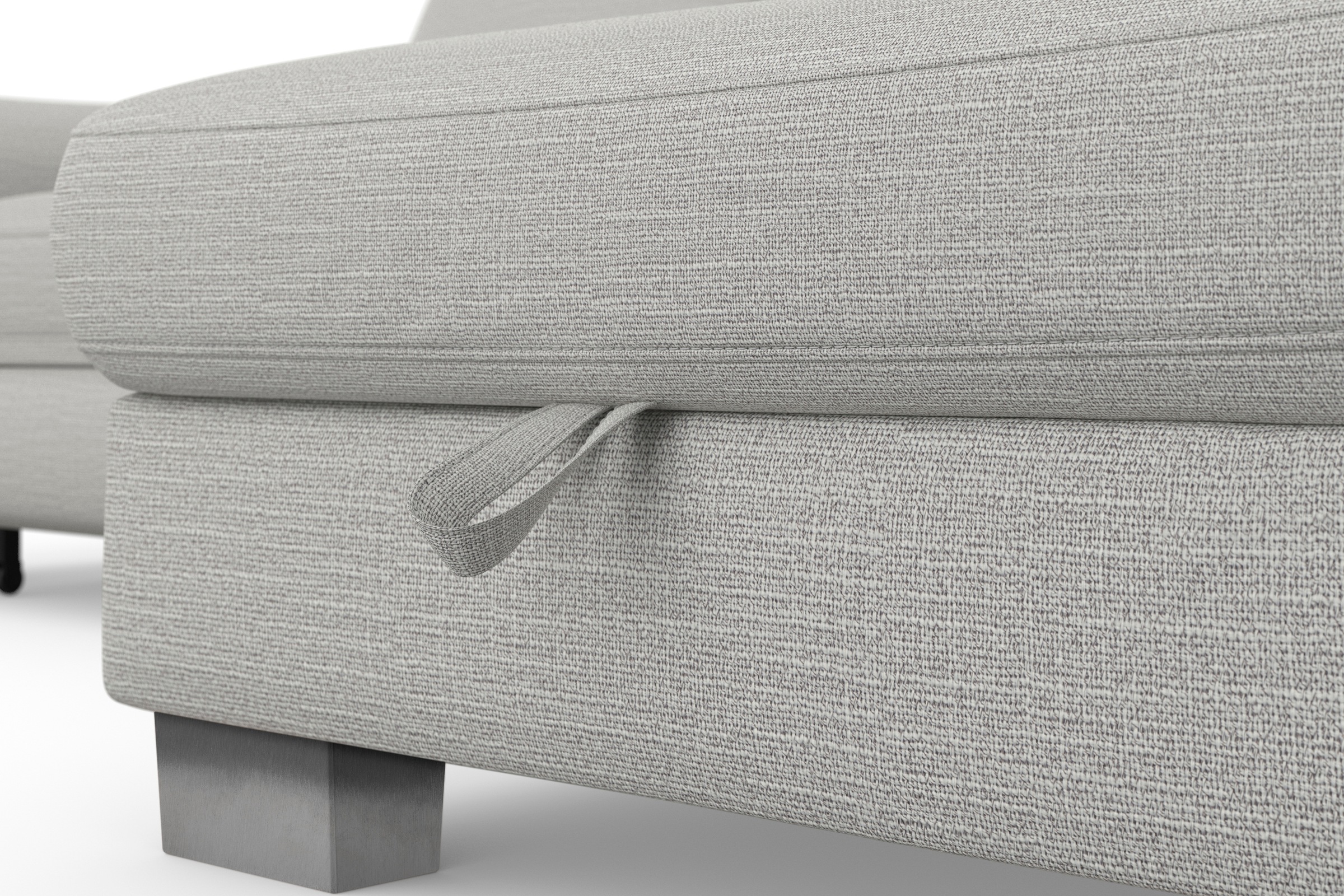 sit&more Ecksofa »Dundee L-Form«, mit Federkern und Edelstahlfüßen, wahlweise mit Kopfteilverstellung