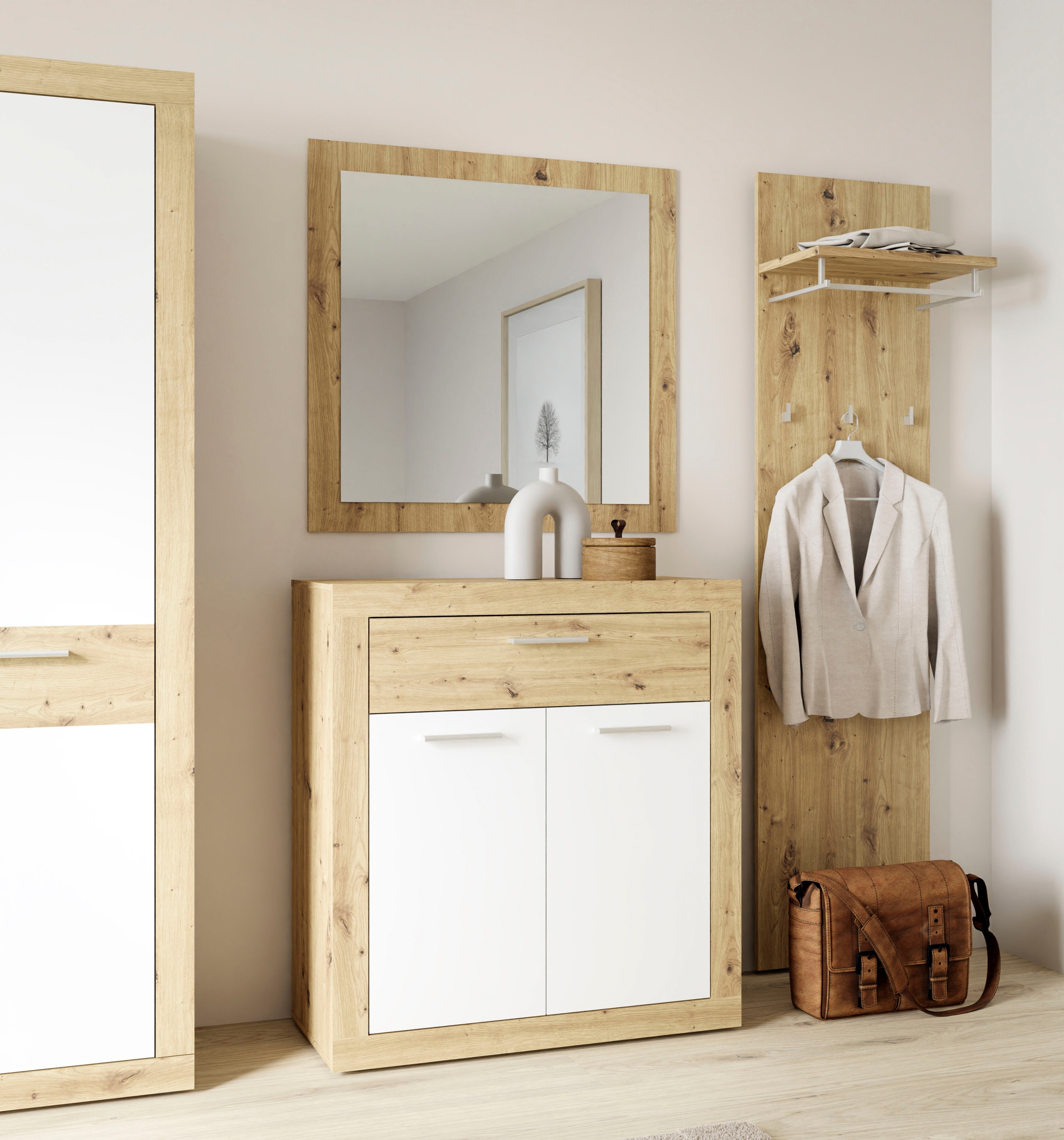 FORTE Garderobenspiegel »Baccio« Spiegel, Rahmenoptik, Artisan Eiche günstig online kaufen