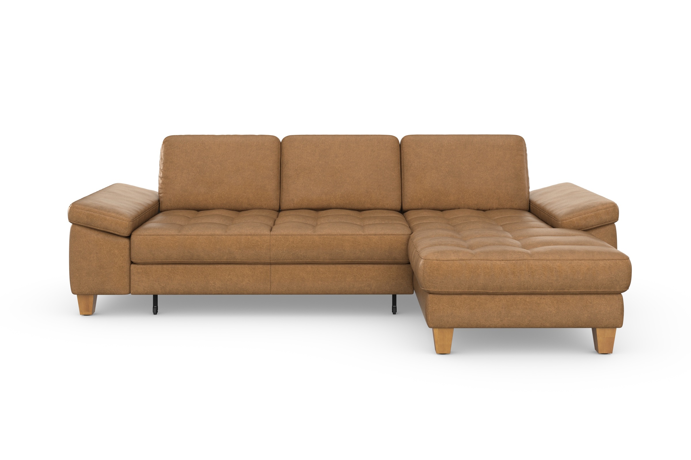 sit&more Ecksofa »Westham L-Form«, mit Recamiere, mit oder ohne Bettfunktion, Bettkasten, Füße Eiche