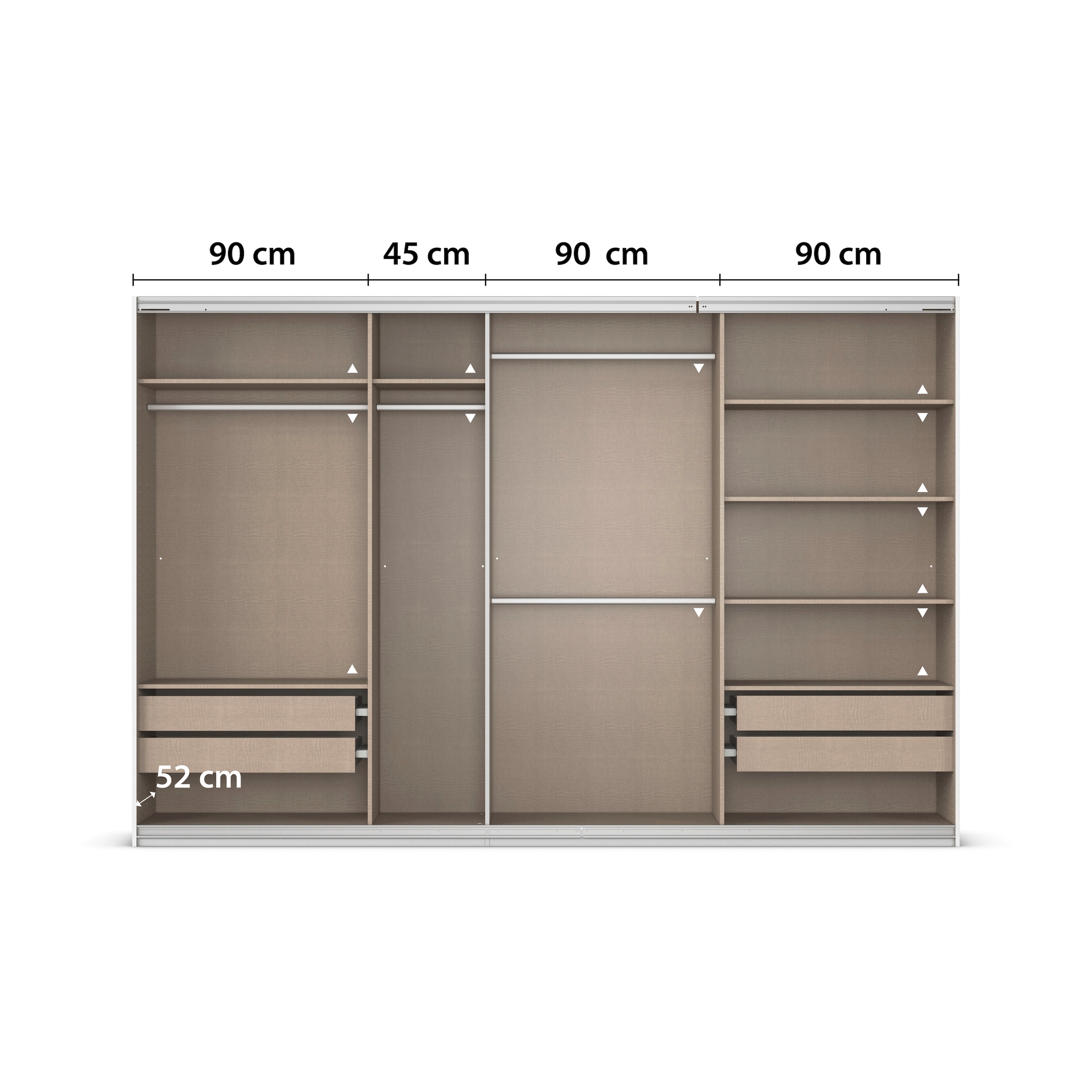 rauch Kleiderschrank »Schwebetürenschrank OTTO´s Choice Garderobe Schrank TOP ANGEBOT Avola«, (in 3 verschiedenen Ausstattungen BASIC/CLASSIC/PREMIUM), mit eleganten Zierleisten in Chrom, Schwarz oder Weiß MADE IN GERMANY