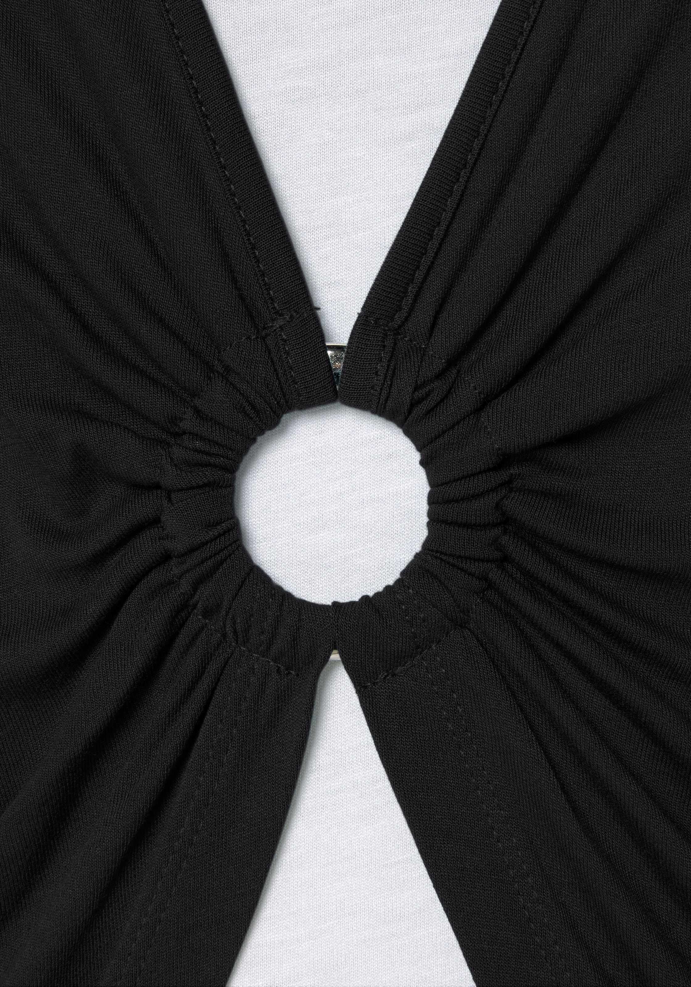 Vivance 2-in-1-Shirt, mit Ringdetail vorne, T-Shirt, Kurzarmshirt, lockere Passform