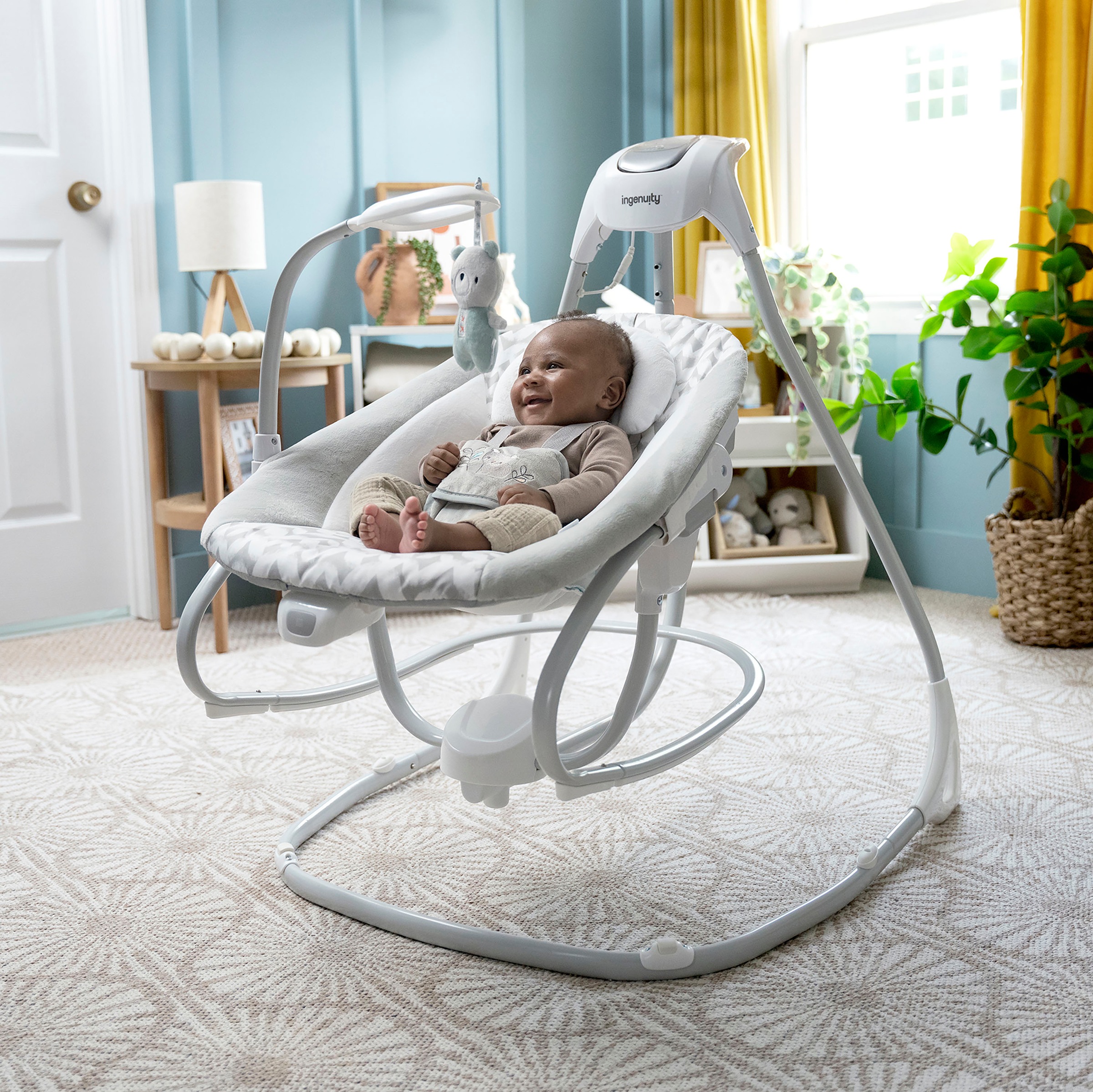 ingenuity Babywippe »SimpleComfort Compact Soothing Swing & Rocker - Raylan«, mit Sound-Effekt