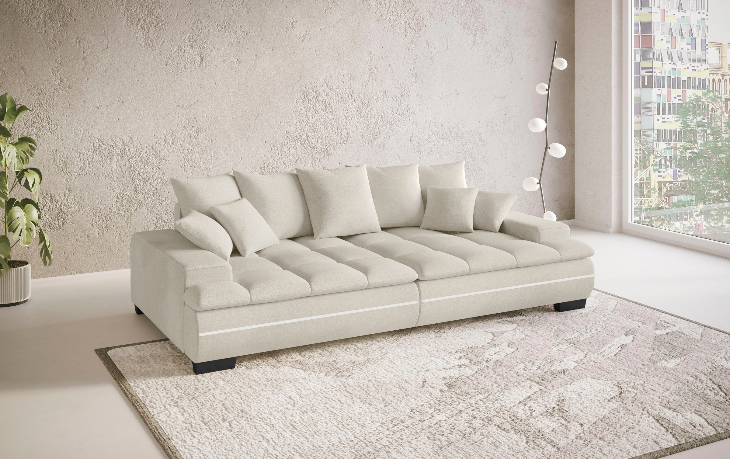 Mr. Couch Big-Sofa »Haiti II«, RGB-LED Beleuchtung, Kaltschaumpolsterung, bis 140 kg belastbar