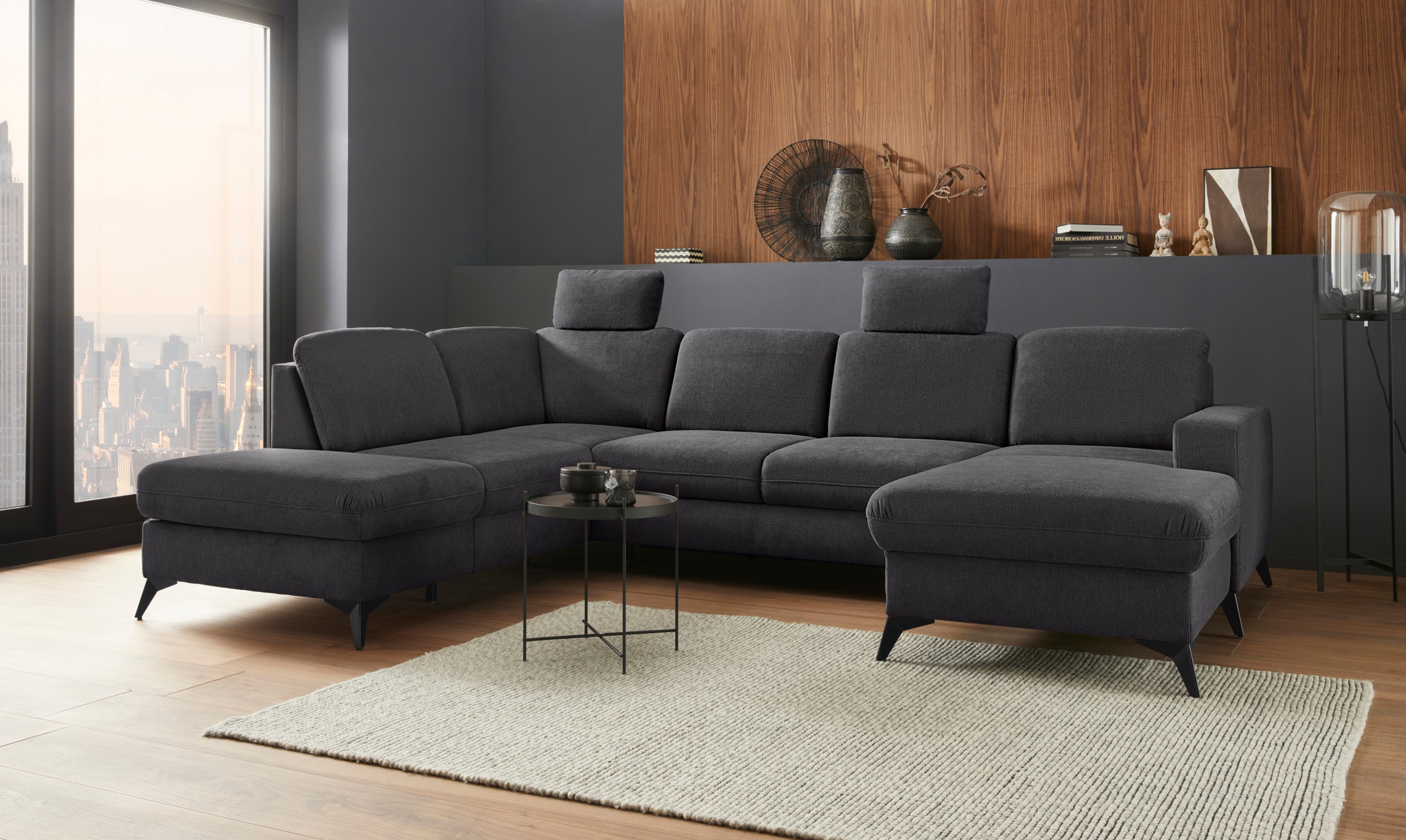 Home affaire Wohnlandschaft »Lolland U-Form« Wahlweise mit Bettfunktion und günstig online kaufen