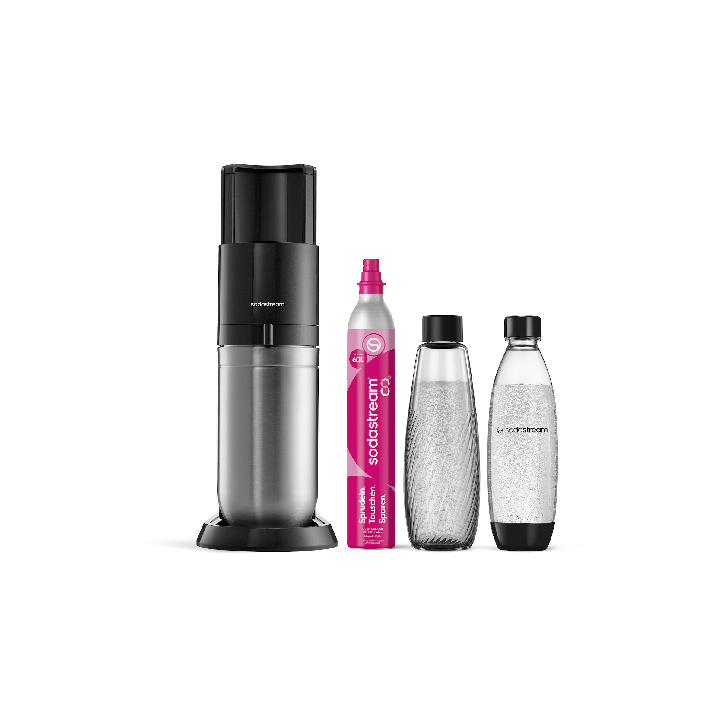SodaStream Wassersprudler »DUO Wassersprudler, Standard Pack« Glas- und Kunststoffflaschen nutzbar, 2 Flaschen inklusive