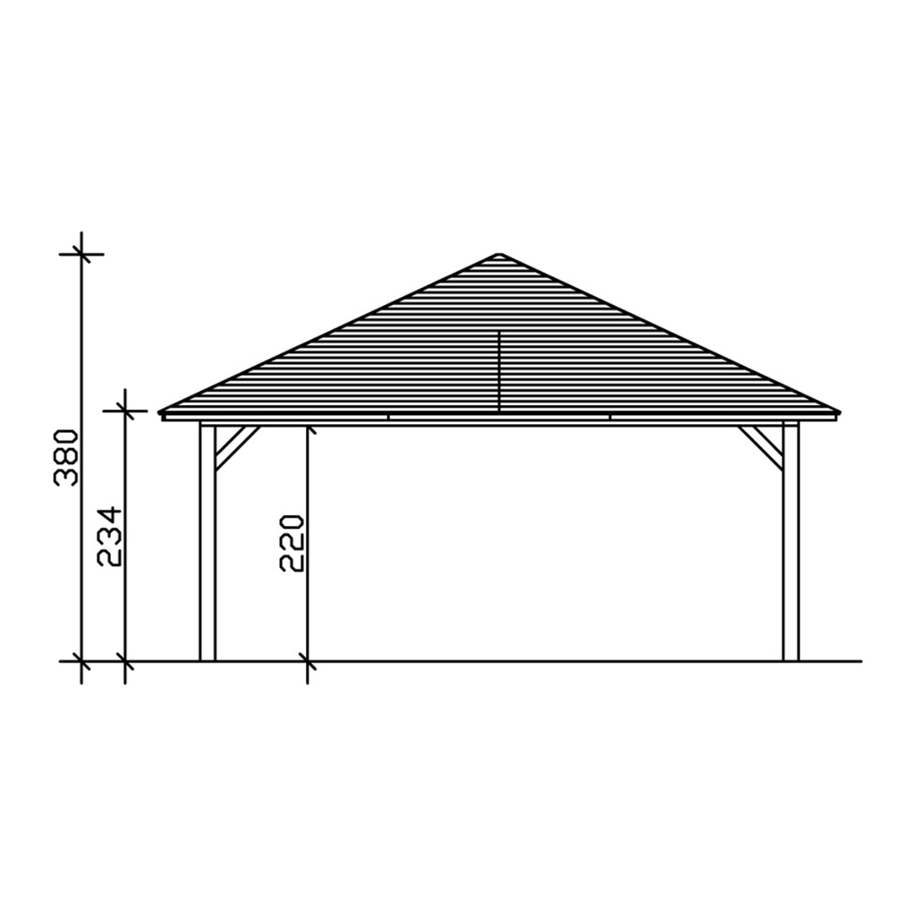 Skanholz Doppelcarport »Taunus«, Leimholz-Nordisches Fichtenholz, 530 cm, weiß