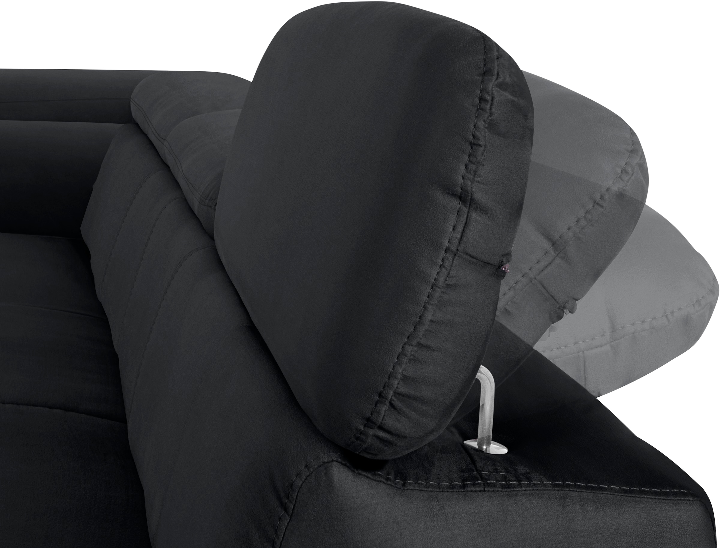 COTTA Ecksofa »Chef L-Form«, mit Kopfteilverstellung, edle Metallkufen, wahlweise mit Bettfunktion