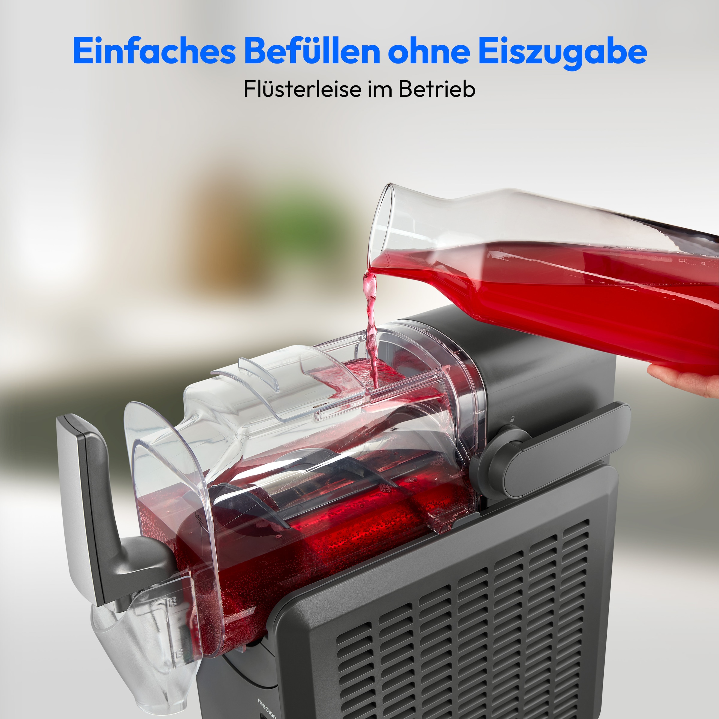 Medion® Slush-Eismaschine »LIFE MD12090 / Slush Ice Maker, 2,6 L Kapazität, Härtegradkontrolle«, 2,6 l, 200 W, 5 Programme, 30–60 Min. Zubereitungszeit, Kompressorkühlung