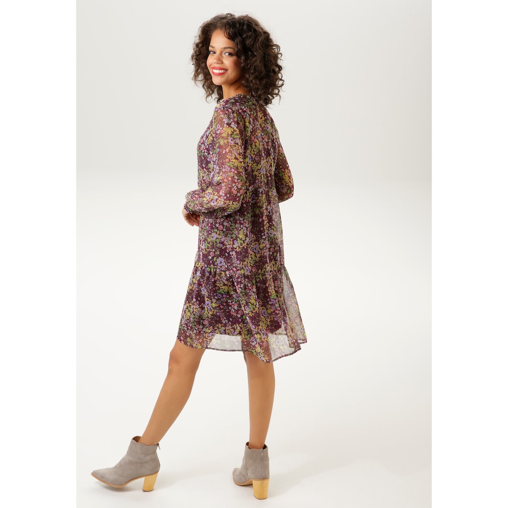Aniston CASUAL Blusenkleid, mit farbenfrohen Blumendruck - NEUE KOLLEKTION