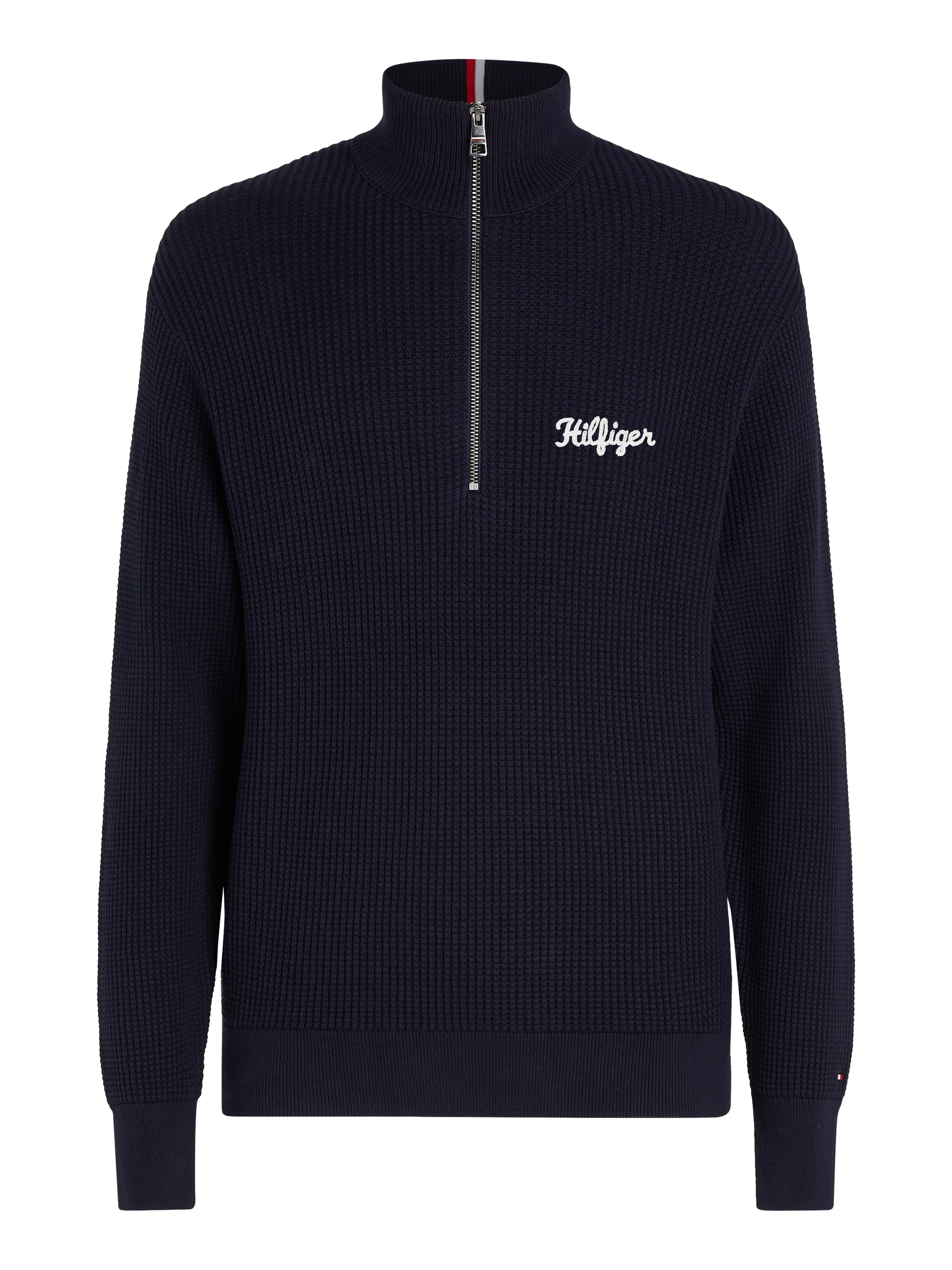 Tommy Hilfiger Rundhalspullover »HILFIGER GRAPHIC WAFFLE ZIP MOCK«
