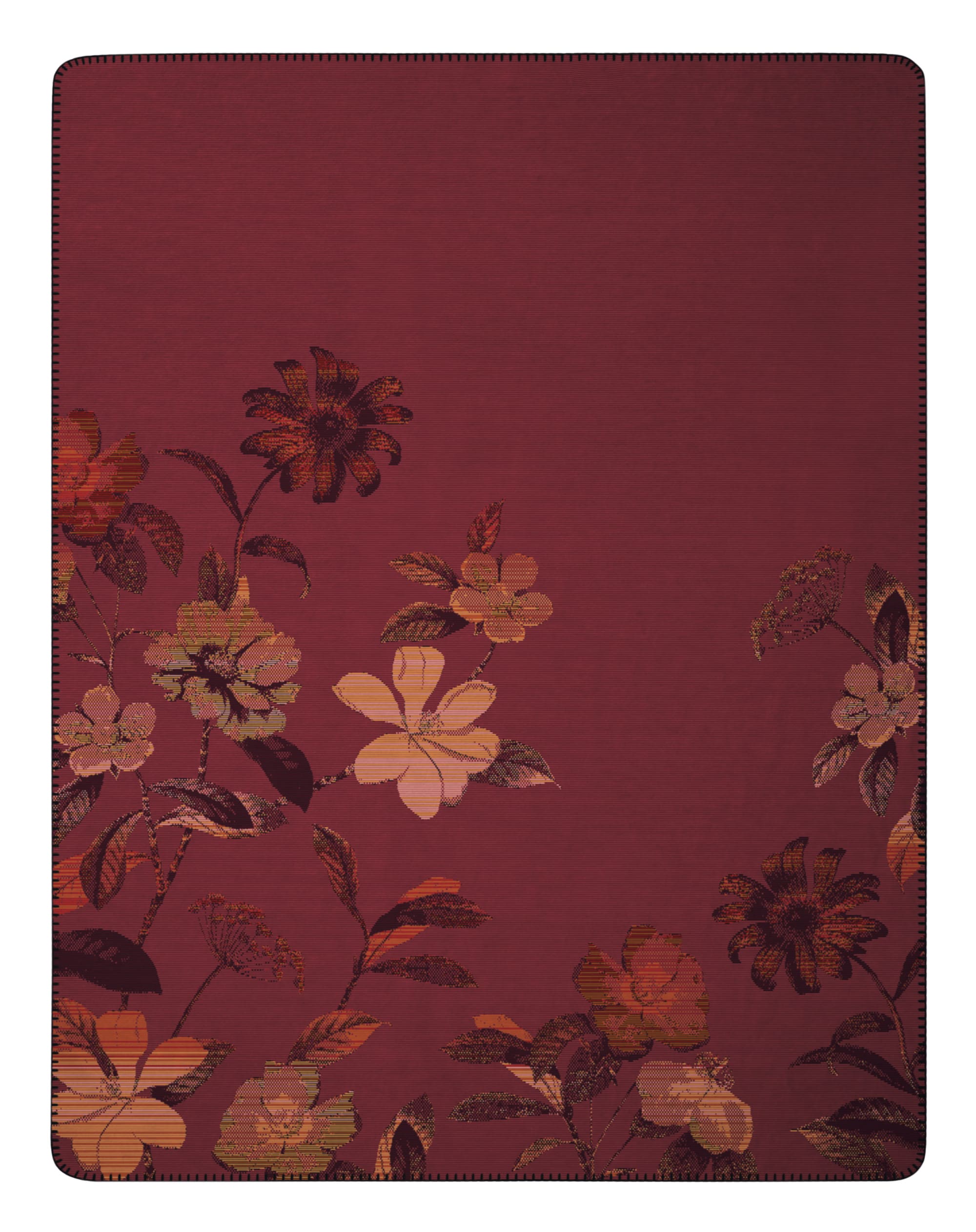 Biederlack Wohndecke »Wohndecke Velvet Bloom mit geketteltem Zierstich«, Ma günstig online kaufen